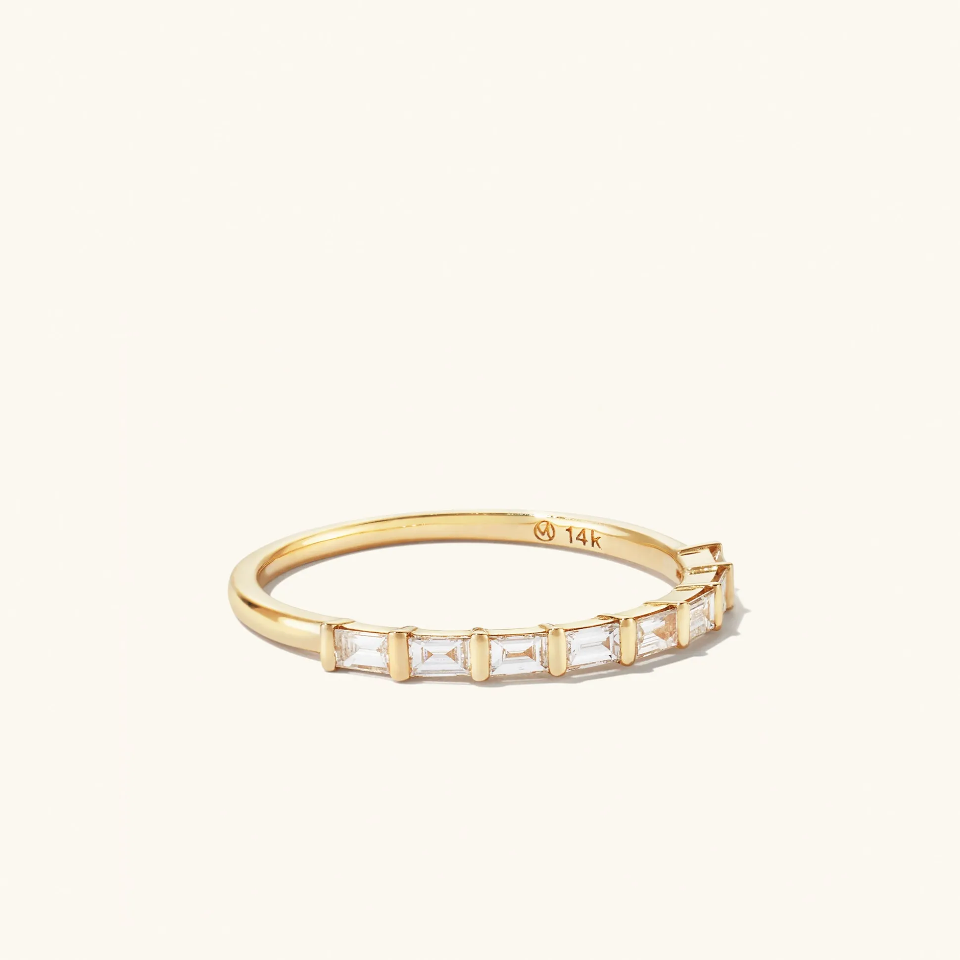 Mejuri Baguette Diamond Half Eternity Band- Stackable Rings | Rings