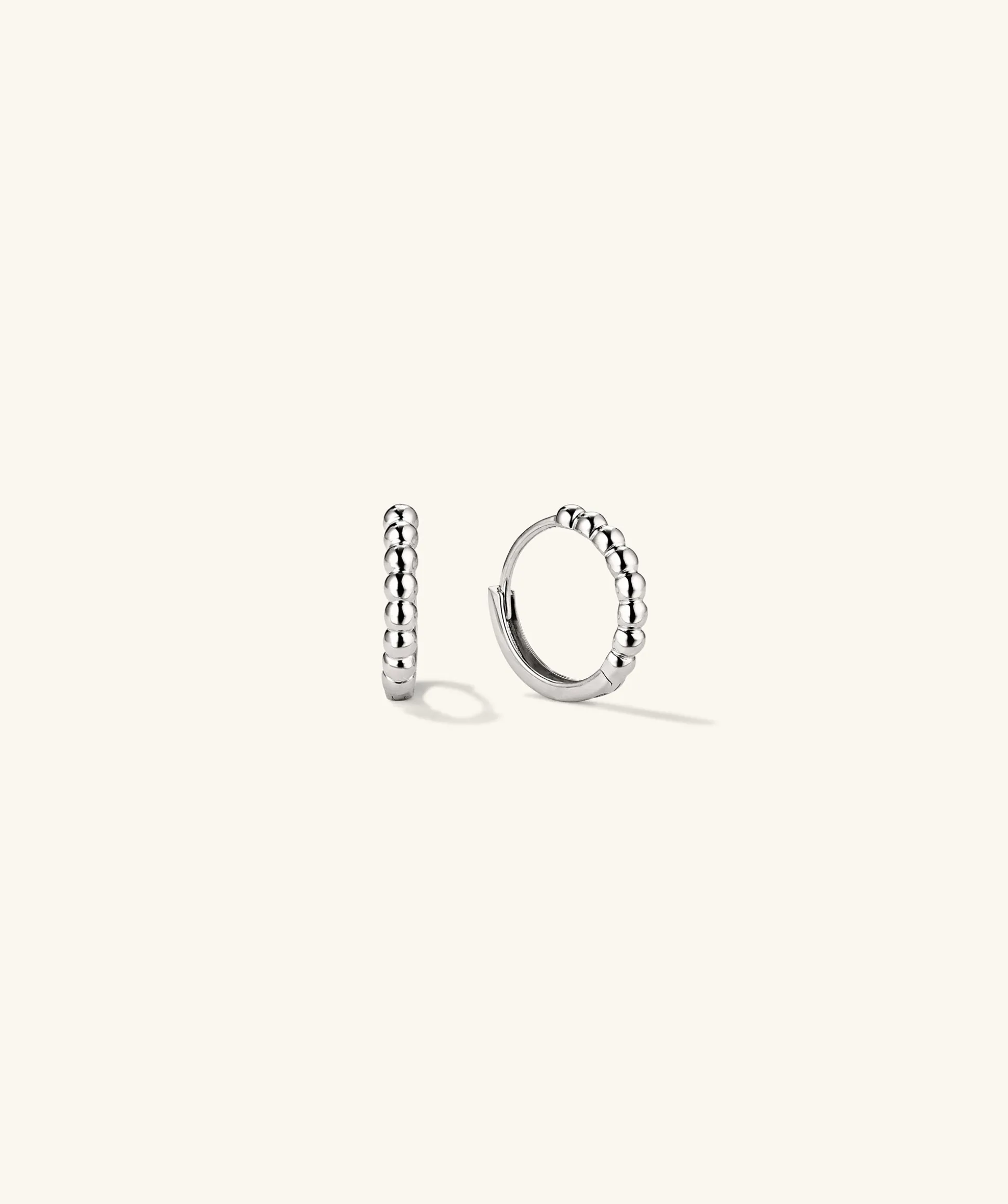 Mejuri Beaded Huggie Hoops- Hoop Earrings | Earrings