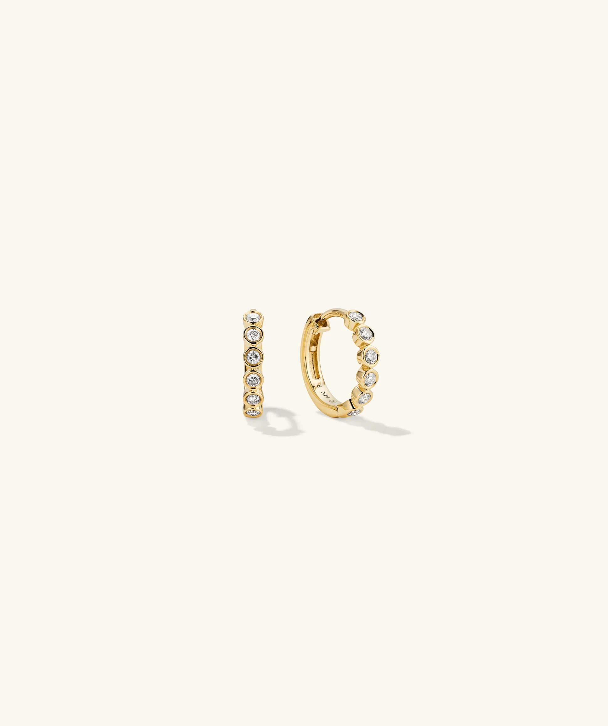 Mejuri Bezel Lab Grown Diamond Huggies- Hoop Earrings | Earrings