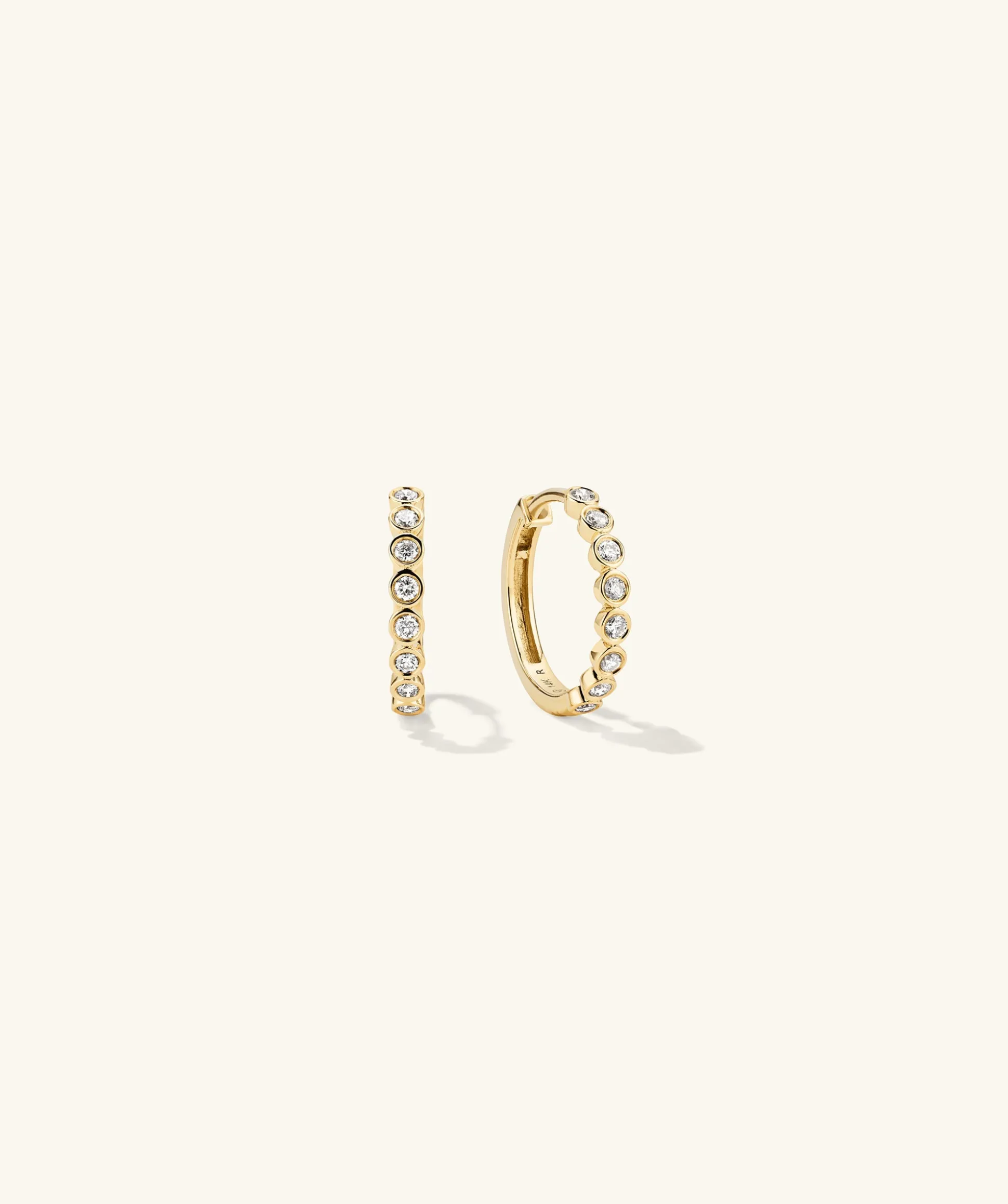 Mejuri Bezel Lab Grown Diamond Small Hoops- Hoop Earrings | Earrings