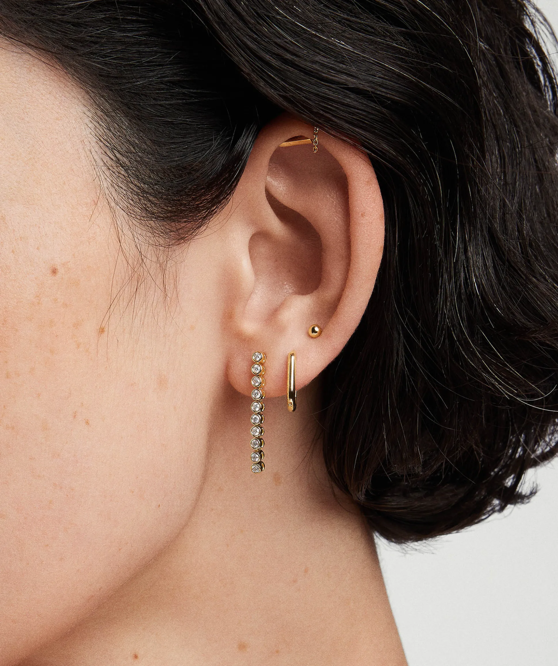 Mejuri Bezel Lab Grown Diamond Tennis Earrings- Drop Earrings | Earrings