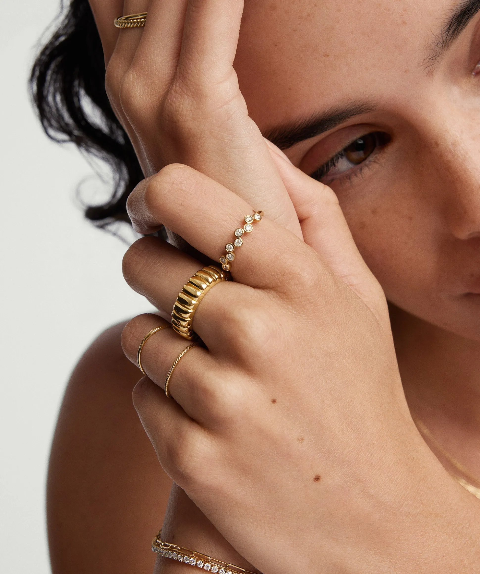 Mejuri Bezel Lab Grown Diamond Zig-Zag Ring- Stackable Rings | Rings