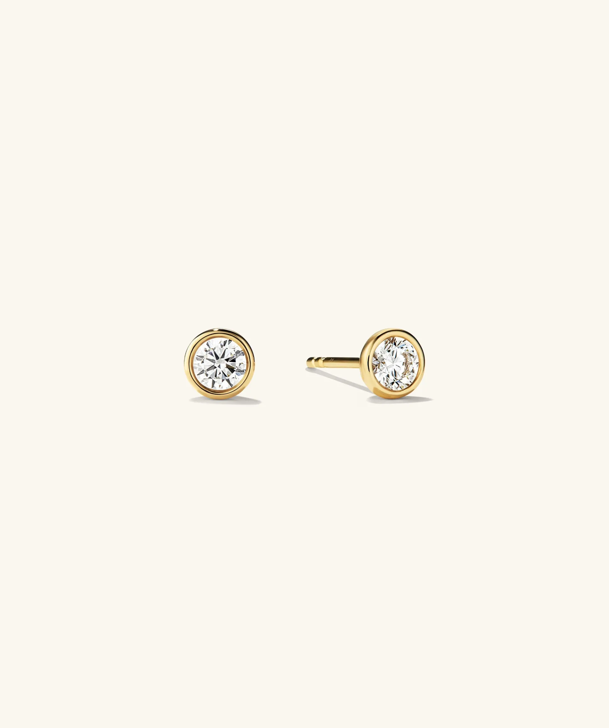 Mejuri Bezel Round Lab Grown Diamond Studs 0.5 ct- Stud Earrings | Earrings