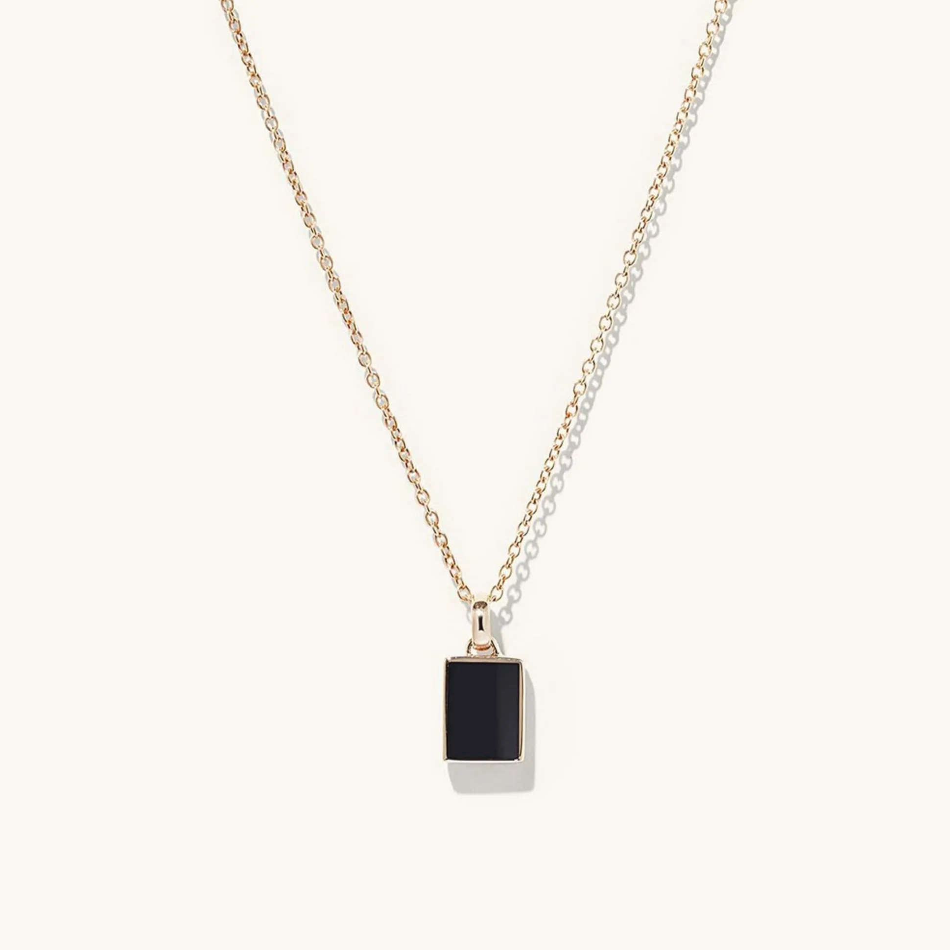 Mejuri Black Onyx Pendant Necklace- Necklaces | Men's