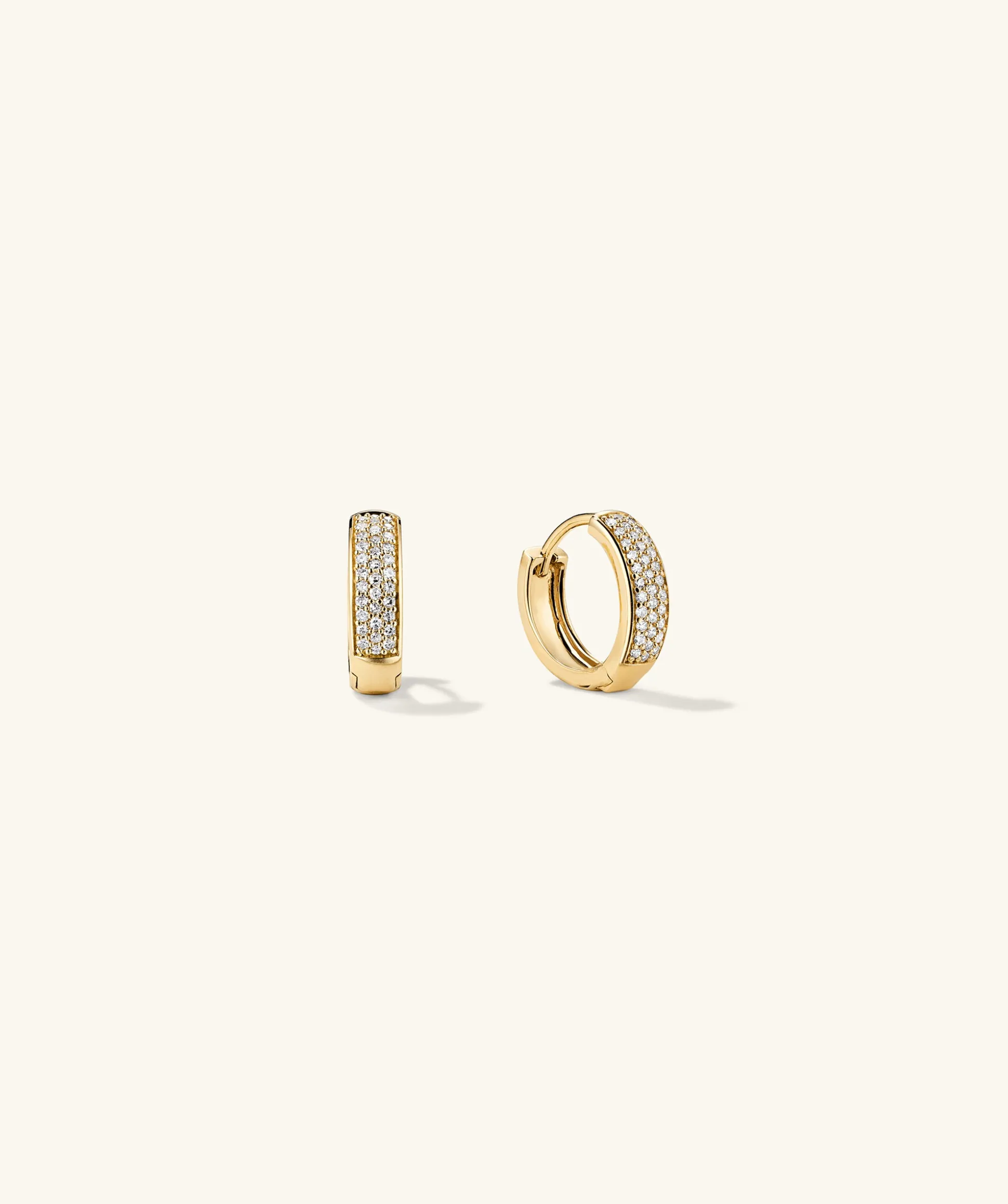 Mejuri Bold Pavé Diamond Huggie Hoops- Hoop Earrings | Earrings