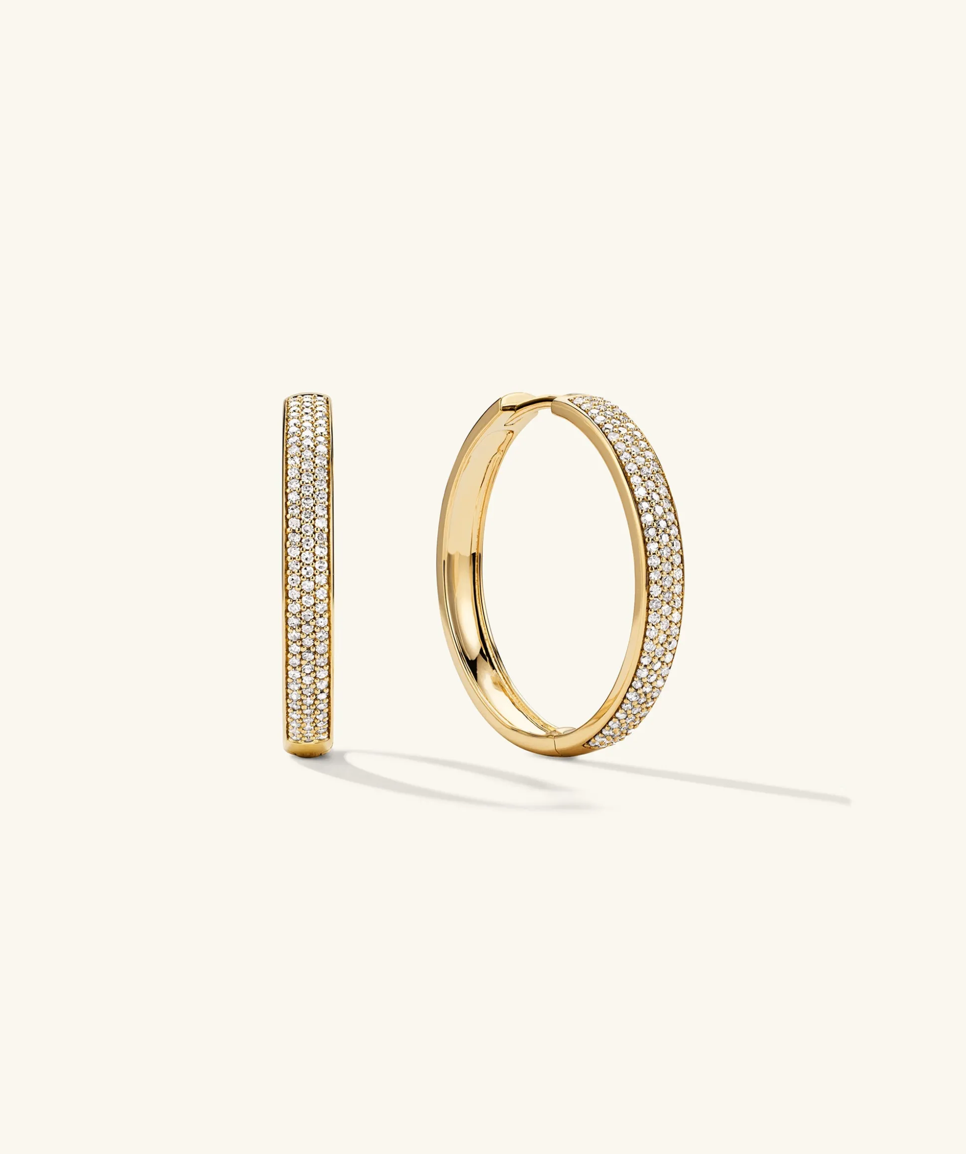 Mejuri Bold Pavé Diamond Large Hoops- Hoop Earrings | Earrings