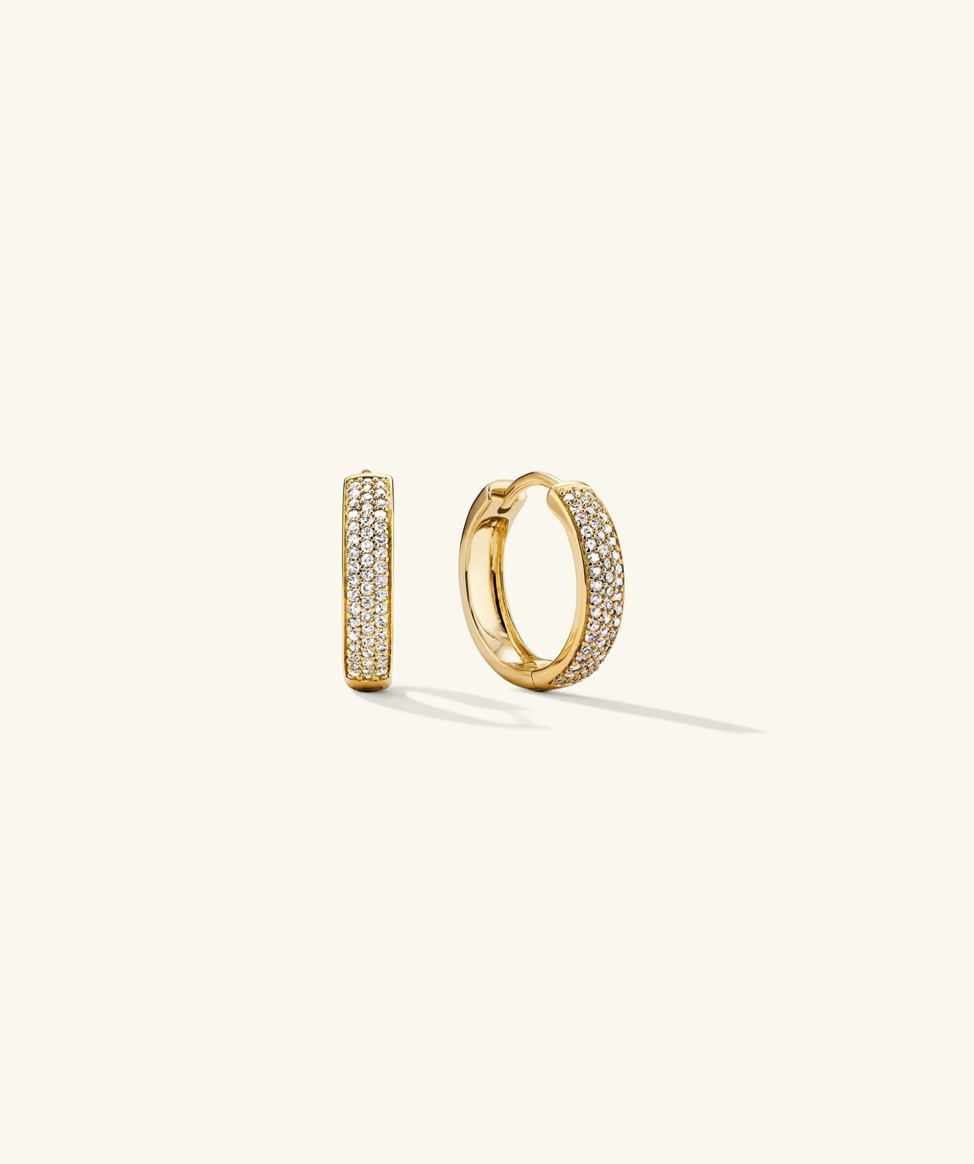 Mejuri Bold Pavé Diamond Small Hoops- Hoop Earrings | Earrings