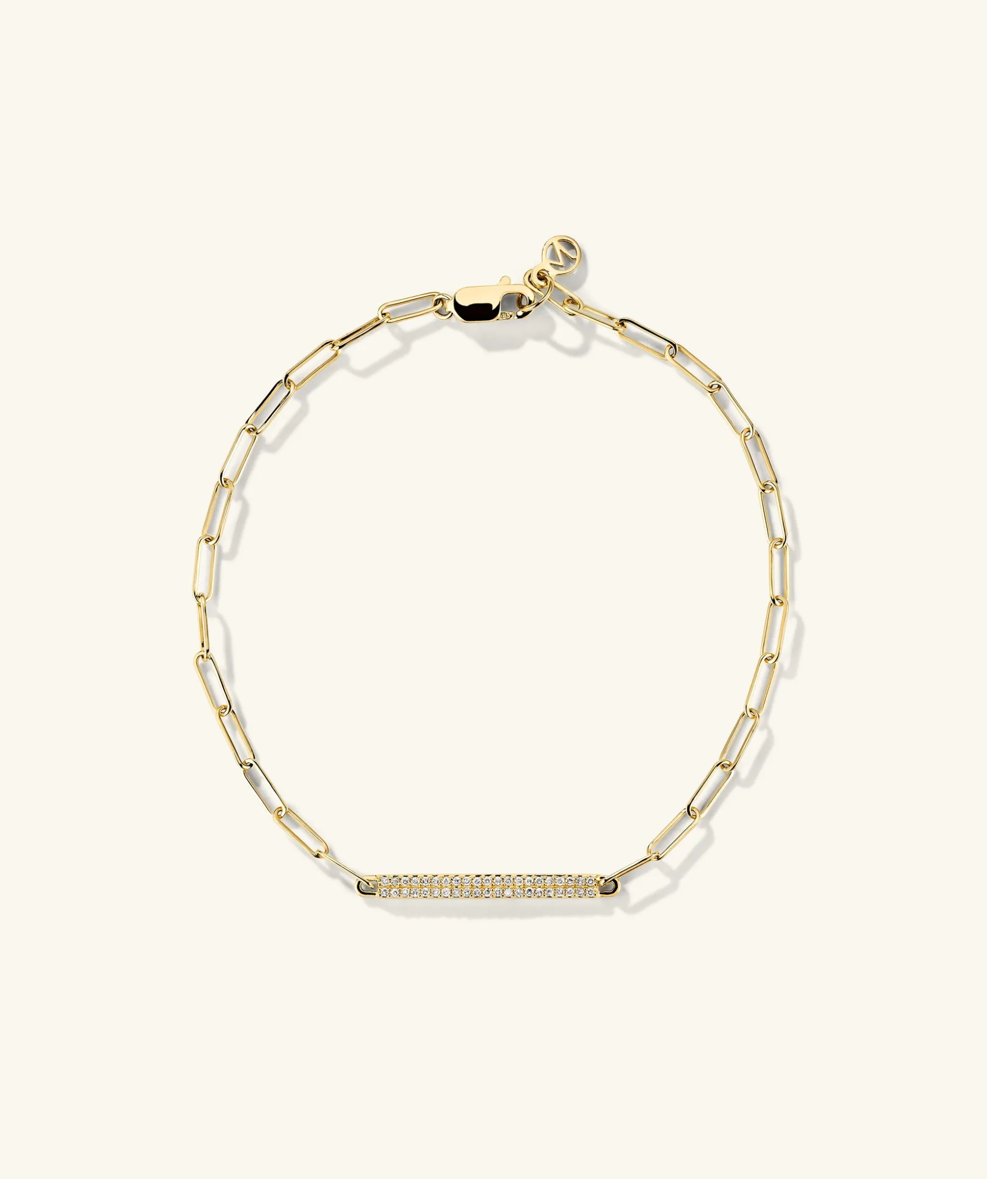 Mejuri Boyfriend Bold Pavé Diamond Bar Bracelet- Bracelets