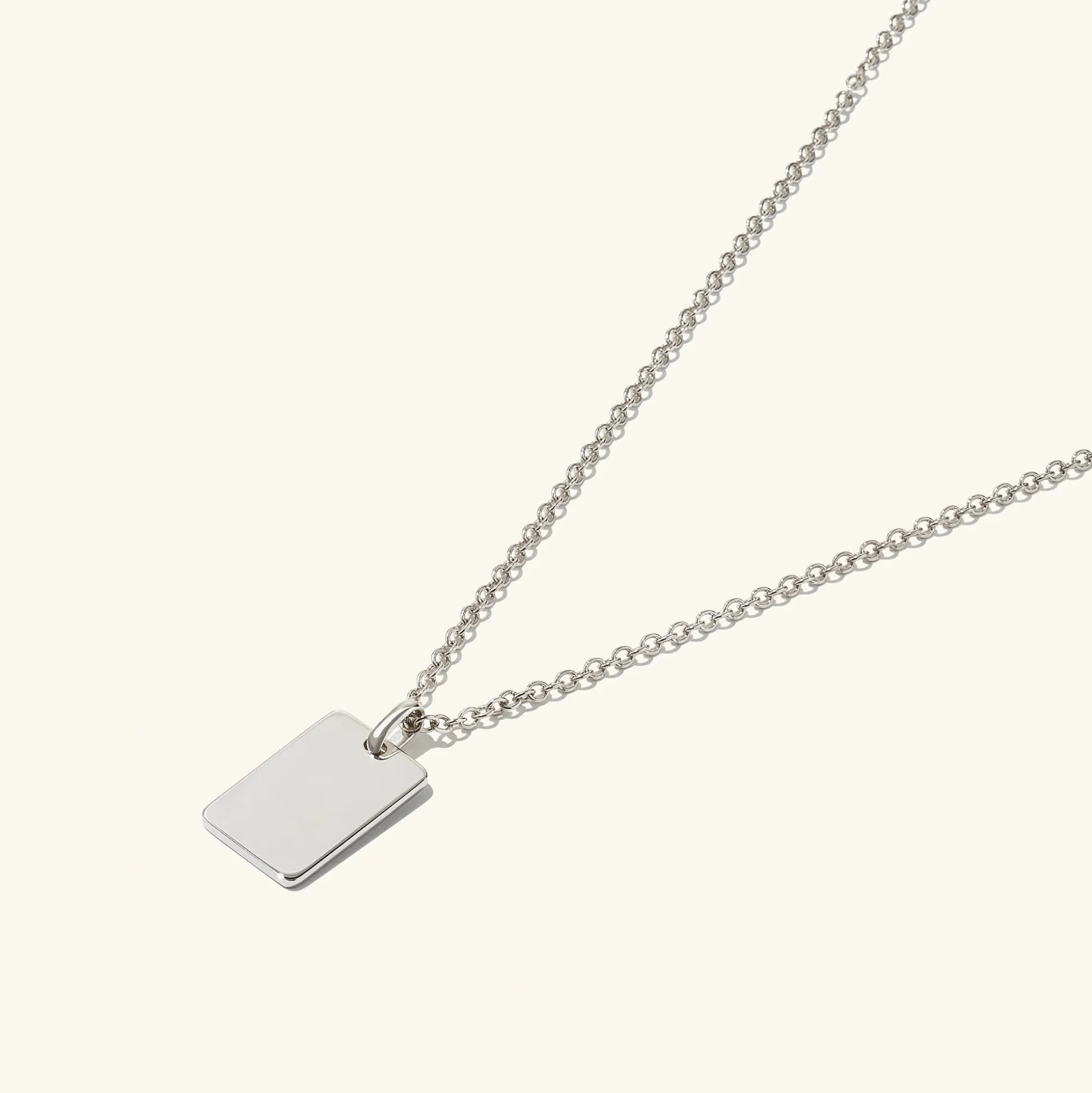 Mejuri Cable Chain Tag Necklace- Necklaces | Men's