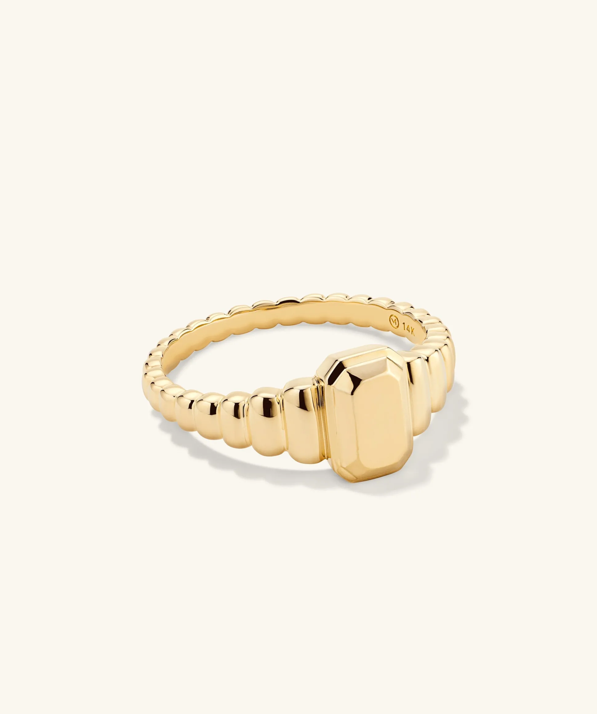 Mejuri Charlotte Step Cut Signet Ring- Signet Rings | Rings