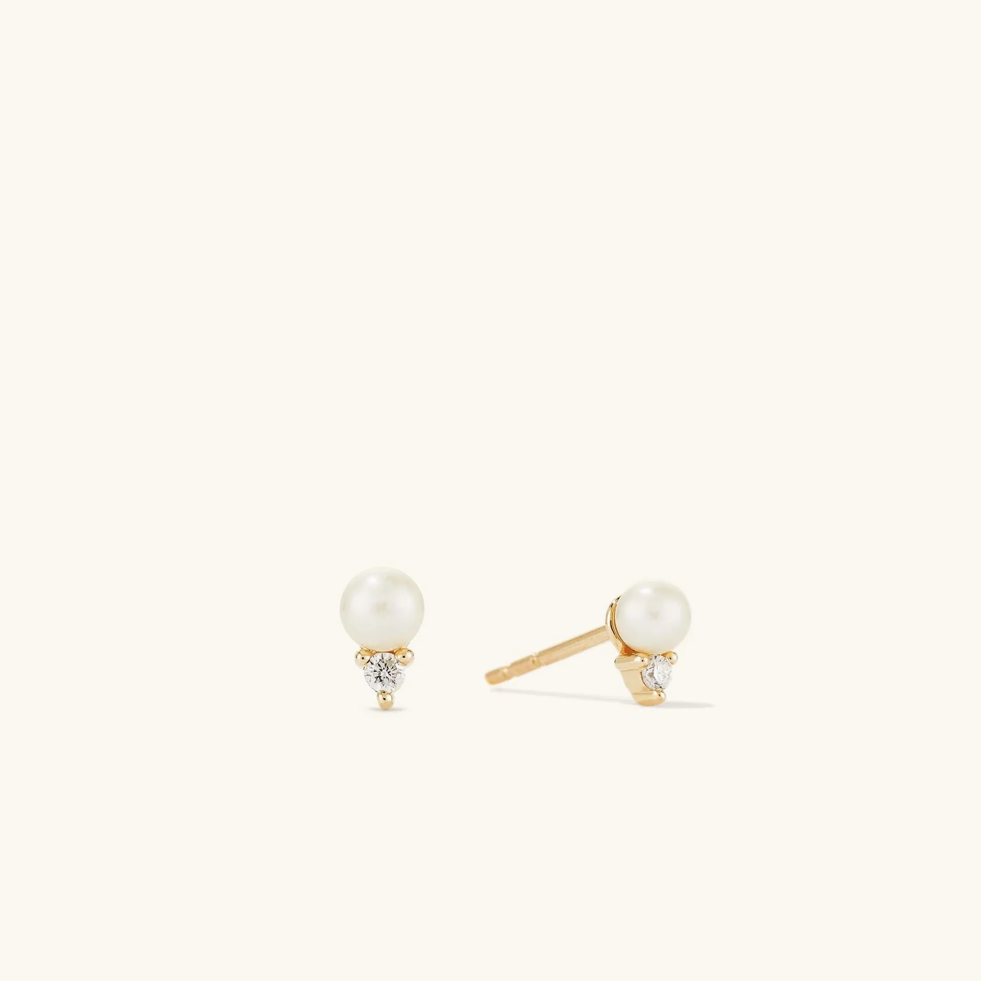 Mejuri Diamond Pearl Studs- Stud Earrings | Earrings