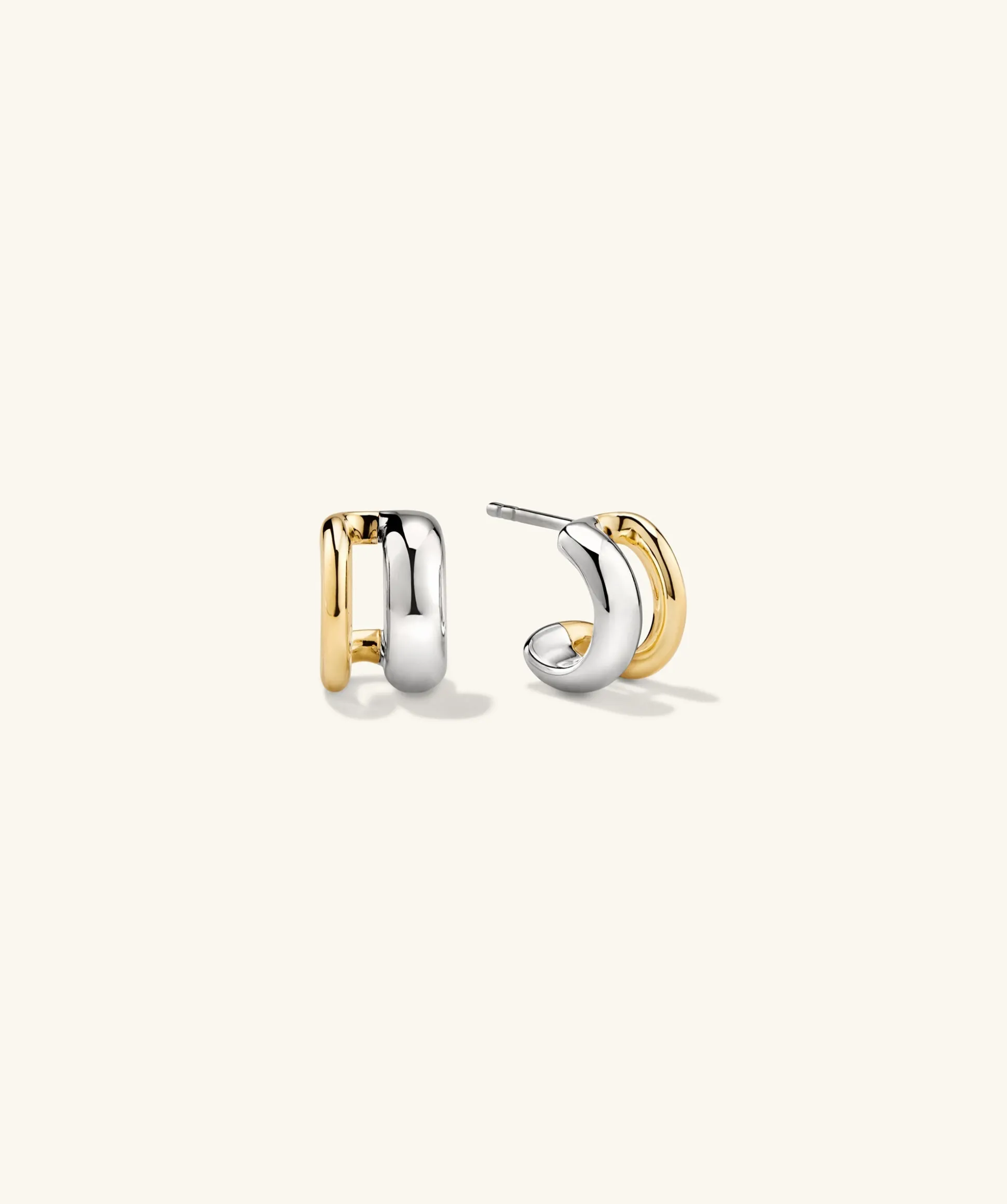 Mejuri Duet Mixed Huggie Hoops- Hoop Earrings | Earrings