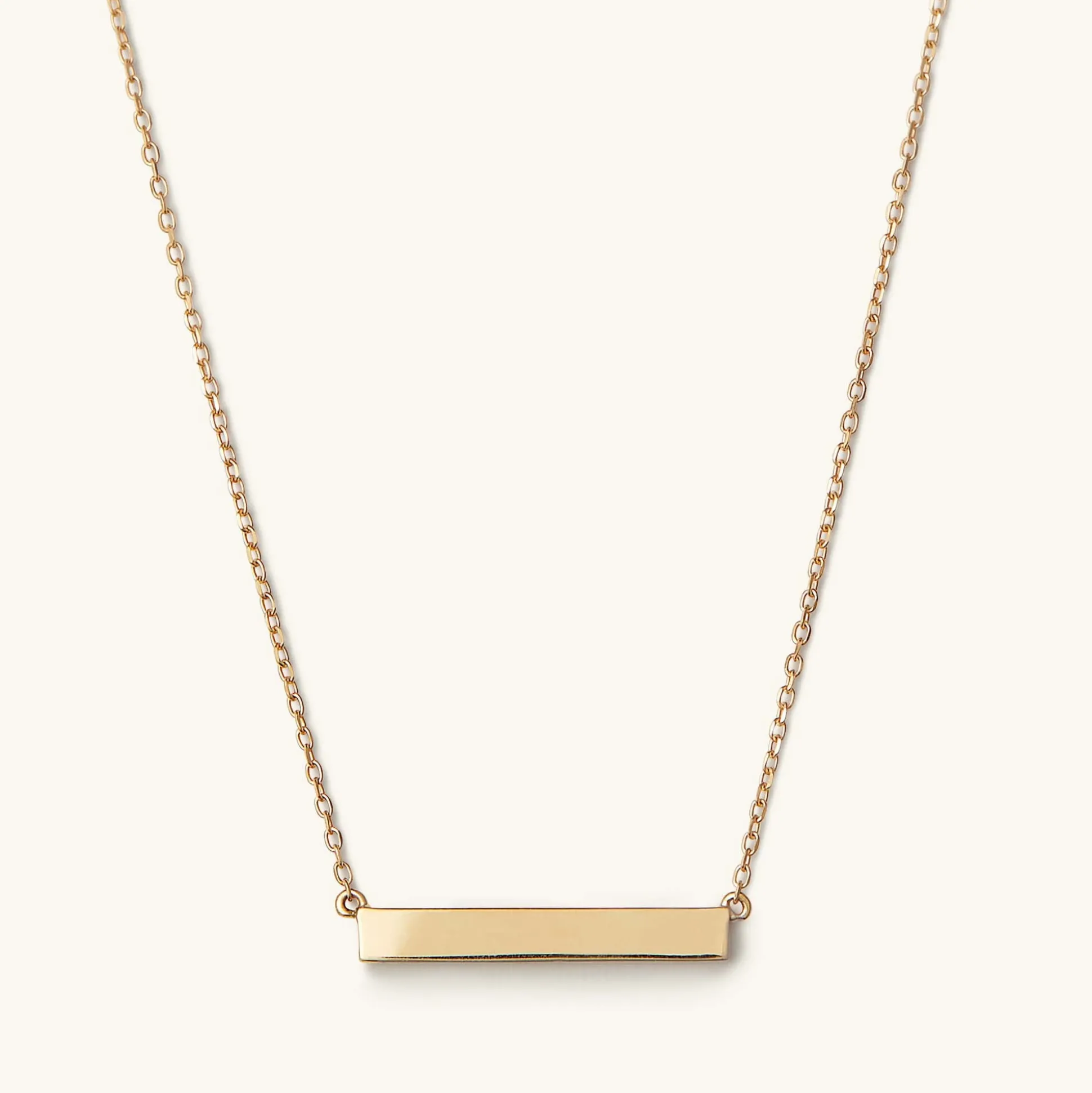 Mejuri Horizontal Engravable Bar Necklace- Necklaces