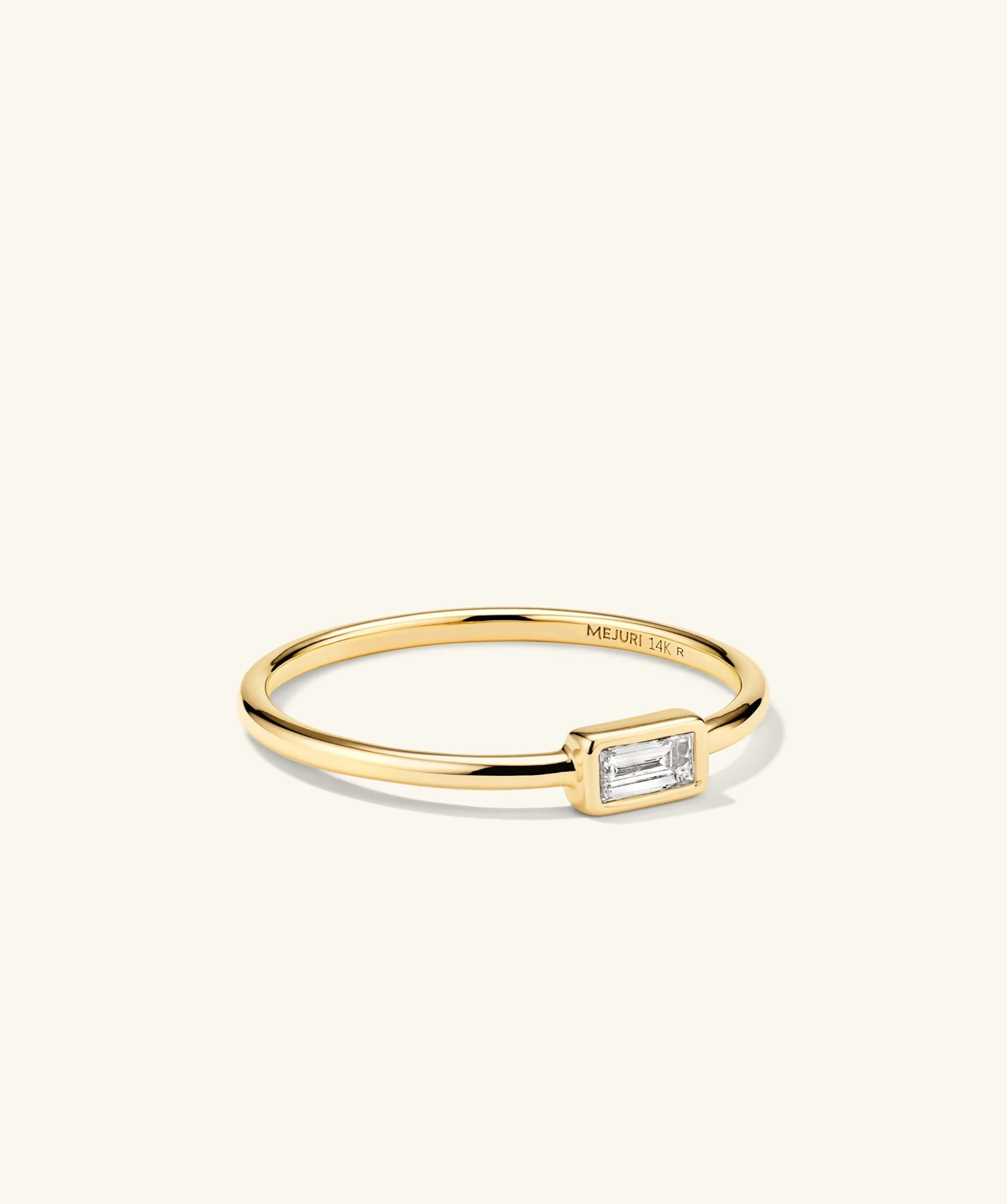 Mejuri Lab Grown Diamond Baguette Stacker Ring- Stackable Rings | Rings