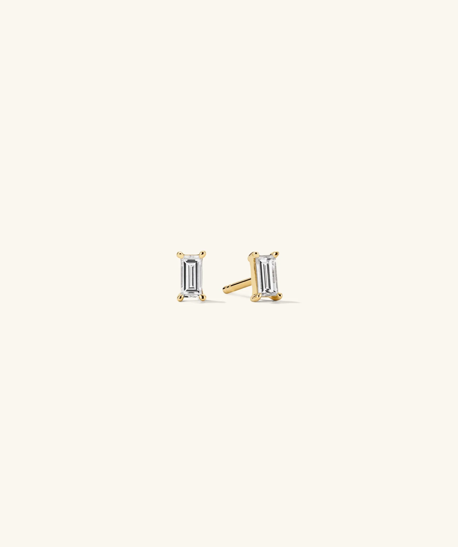 Mejuri Lab Grown Diamond Baguette Studs- Stud Earrings | Earrings