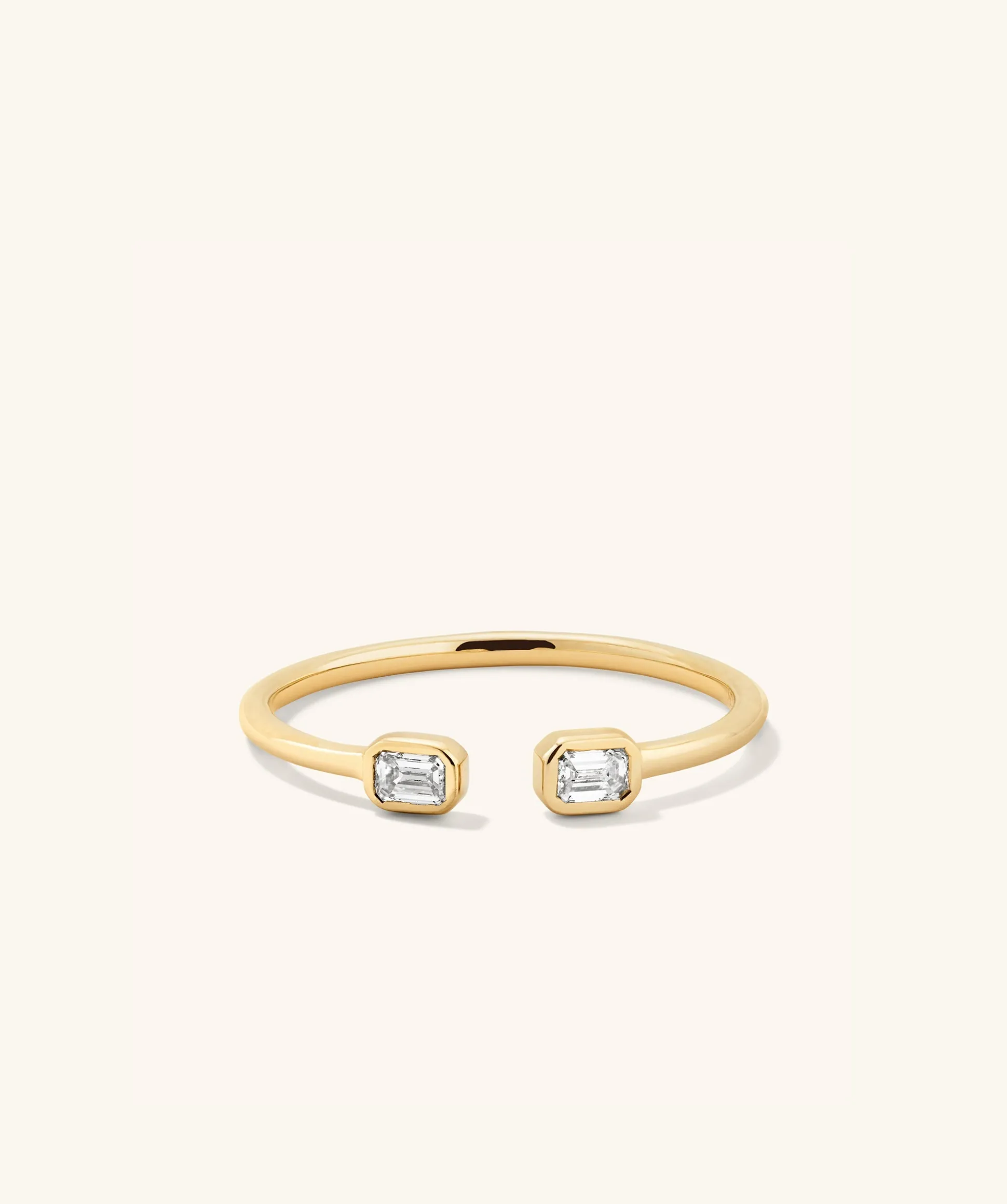 Mejuri Lab Grown Diamond Emerald Cut Open Ring- Stackable Rings | Rings