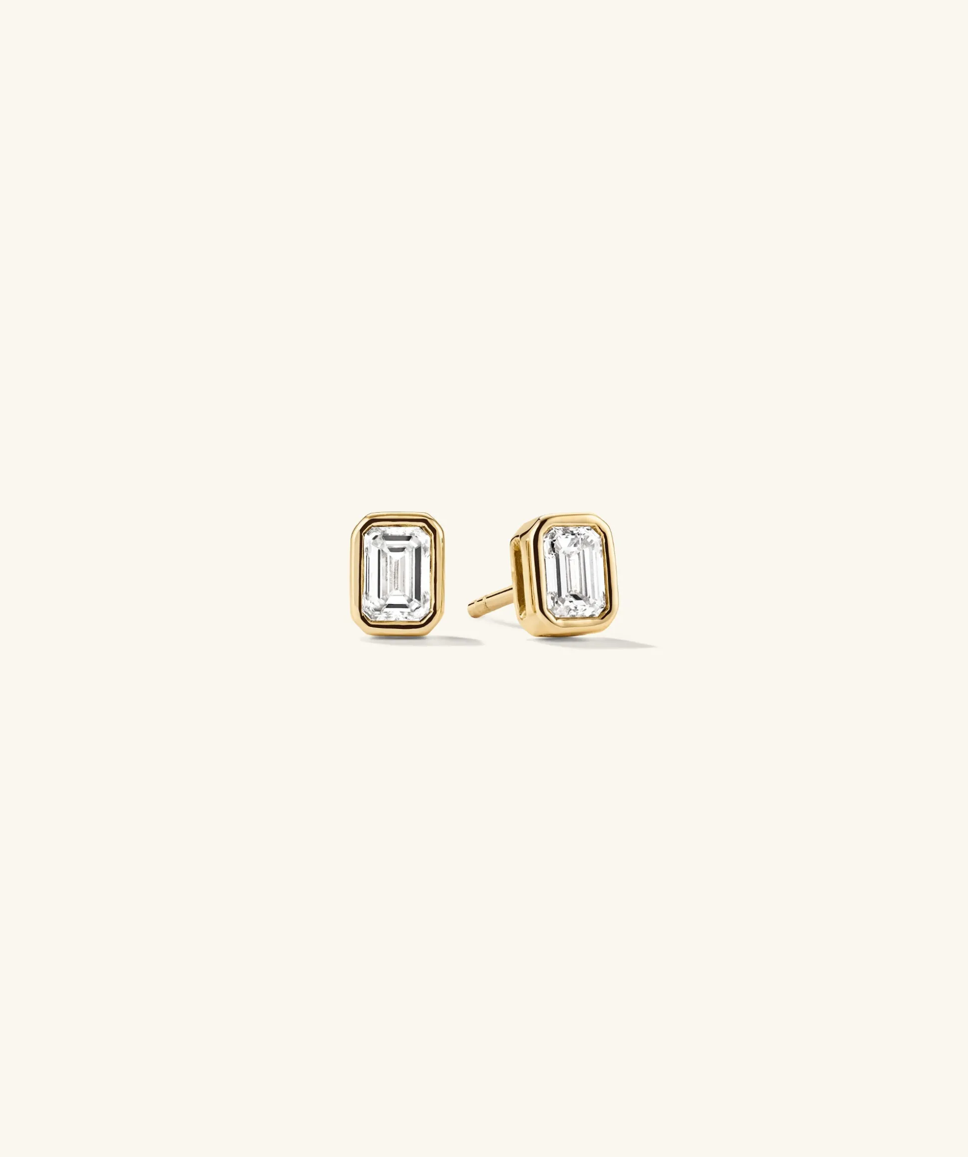 Mejuri Lab Grown Diamond Emerald Cut Studs- Stud Earrings | Earrings