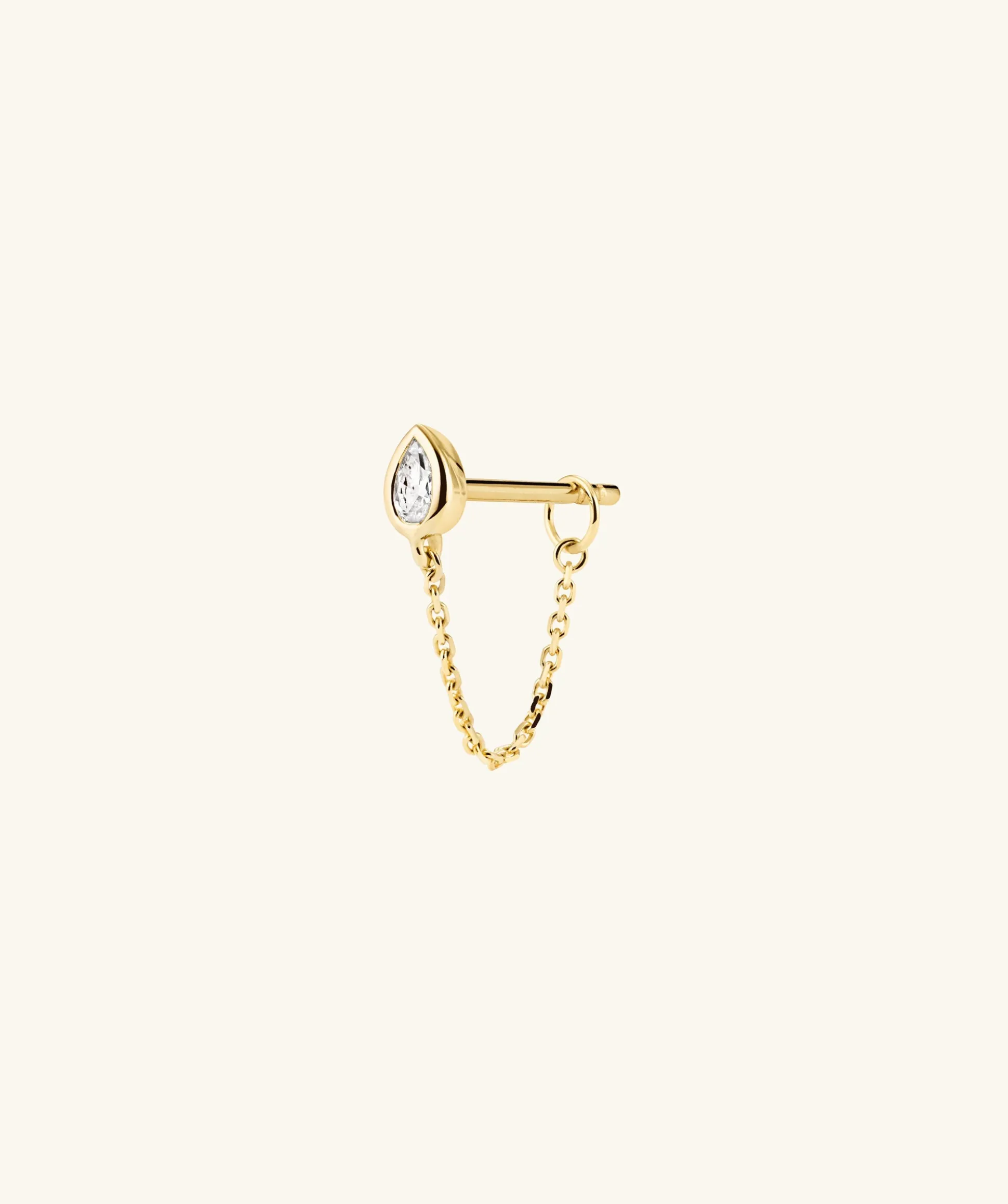 Mejuri Lab Grown Diamond Pear Chain Stud- Single Earrings | Stud Earrings