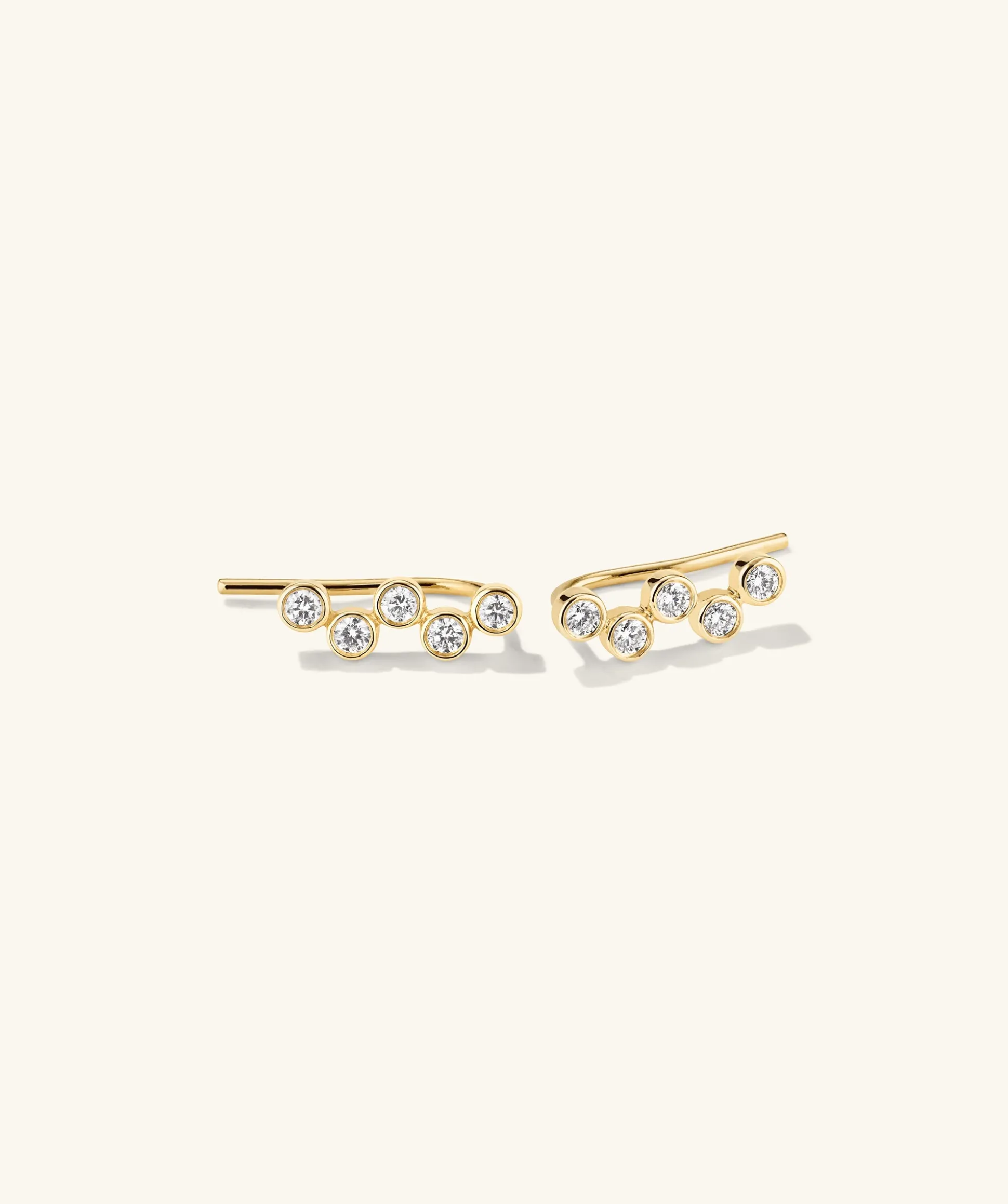 Mejuri Lab Grown Diamond Zig-Zag Climber Studs- Stud Earrings | Earrings