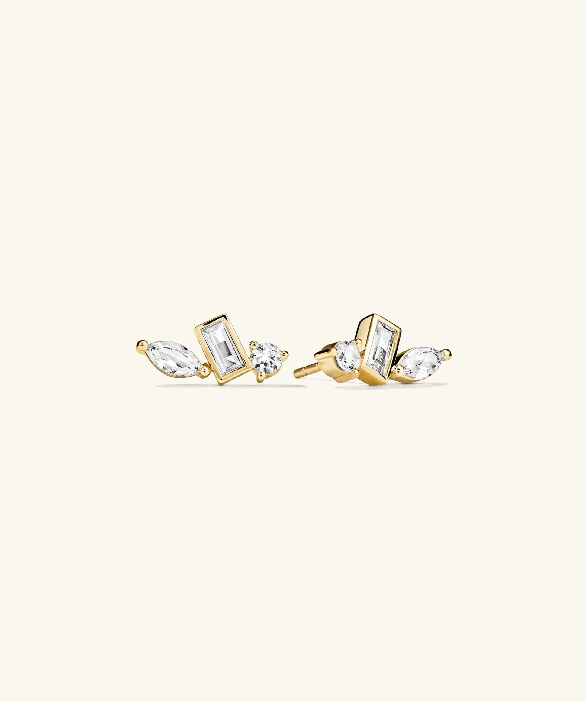 Mejuri Lab Grown Sapphire Climber Studs- Stud Earrings | Earrings