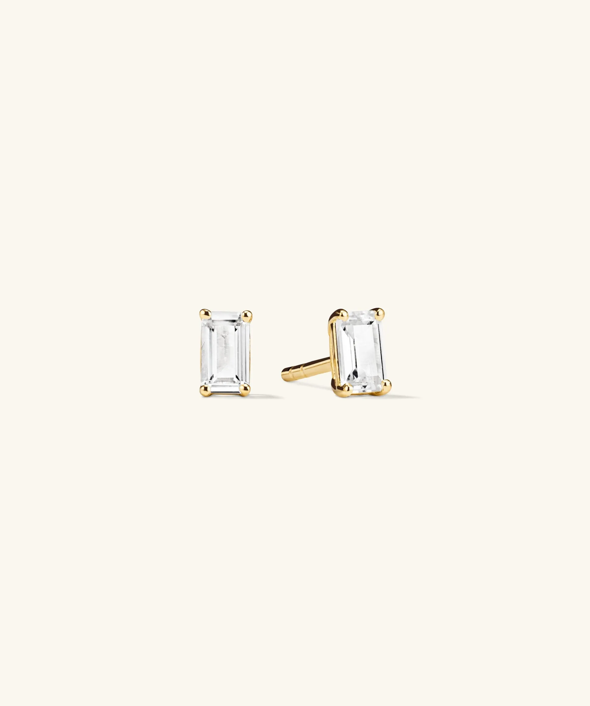 Mejuri Lab Grown Sapphire Emerald Cut Studs- Stud Earrings | Earrings