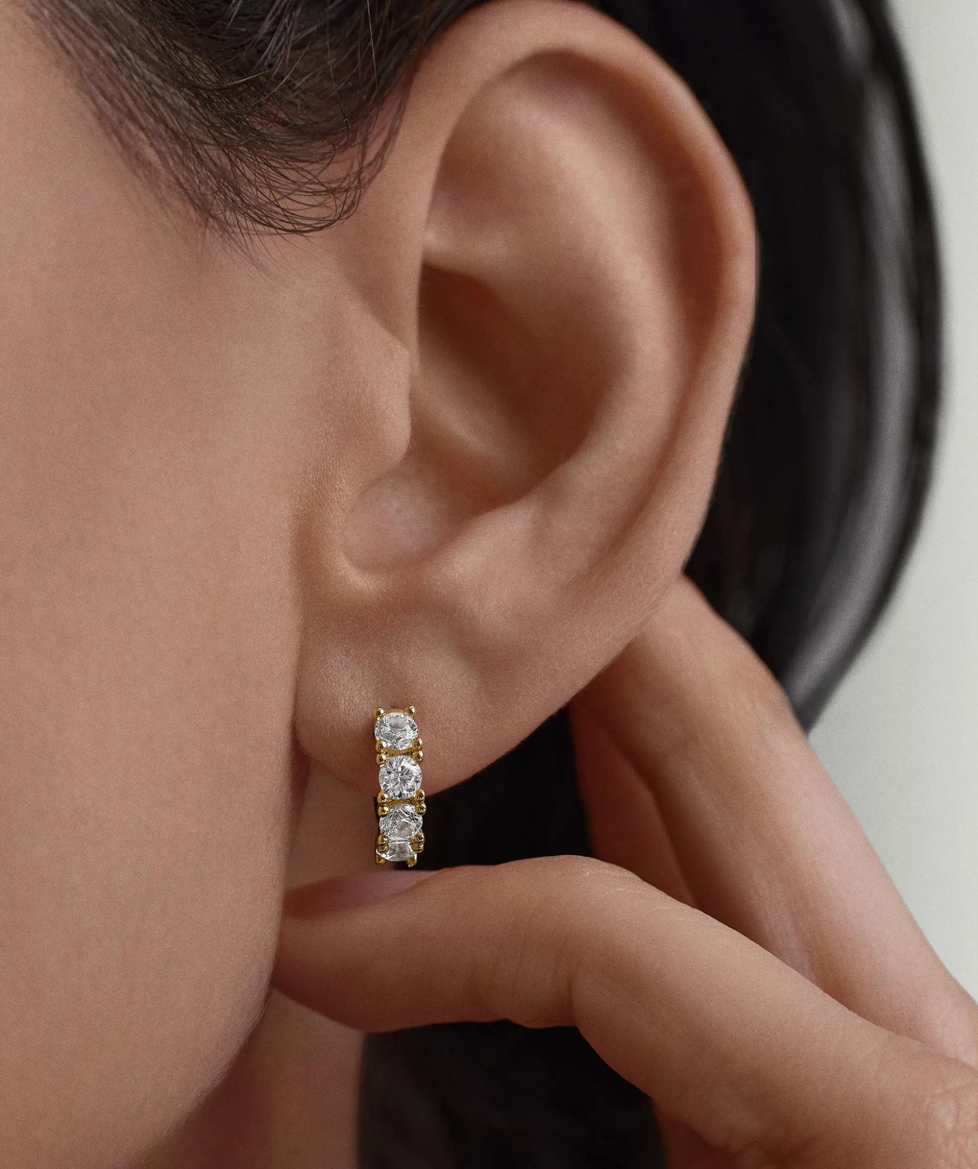 Mejuri Lab Grown Sapphire Huggies- Hoop Earrings | Earrings