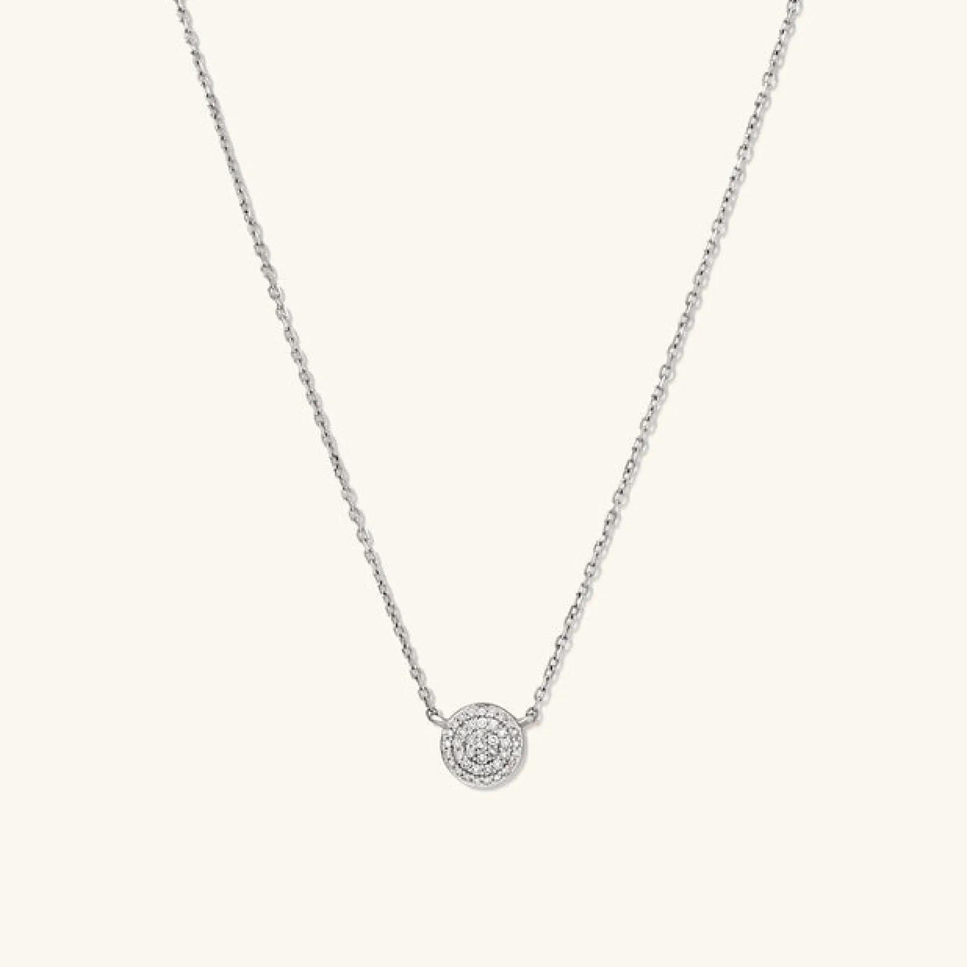 Mejuri Large Pavé Diamond Round Necklace- Necklaces