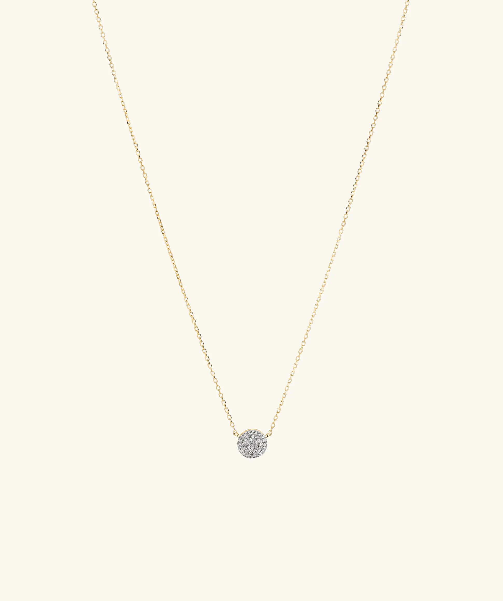 Mejuri Large Pavé Diamond Round Necklace- Necklaces