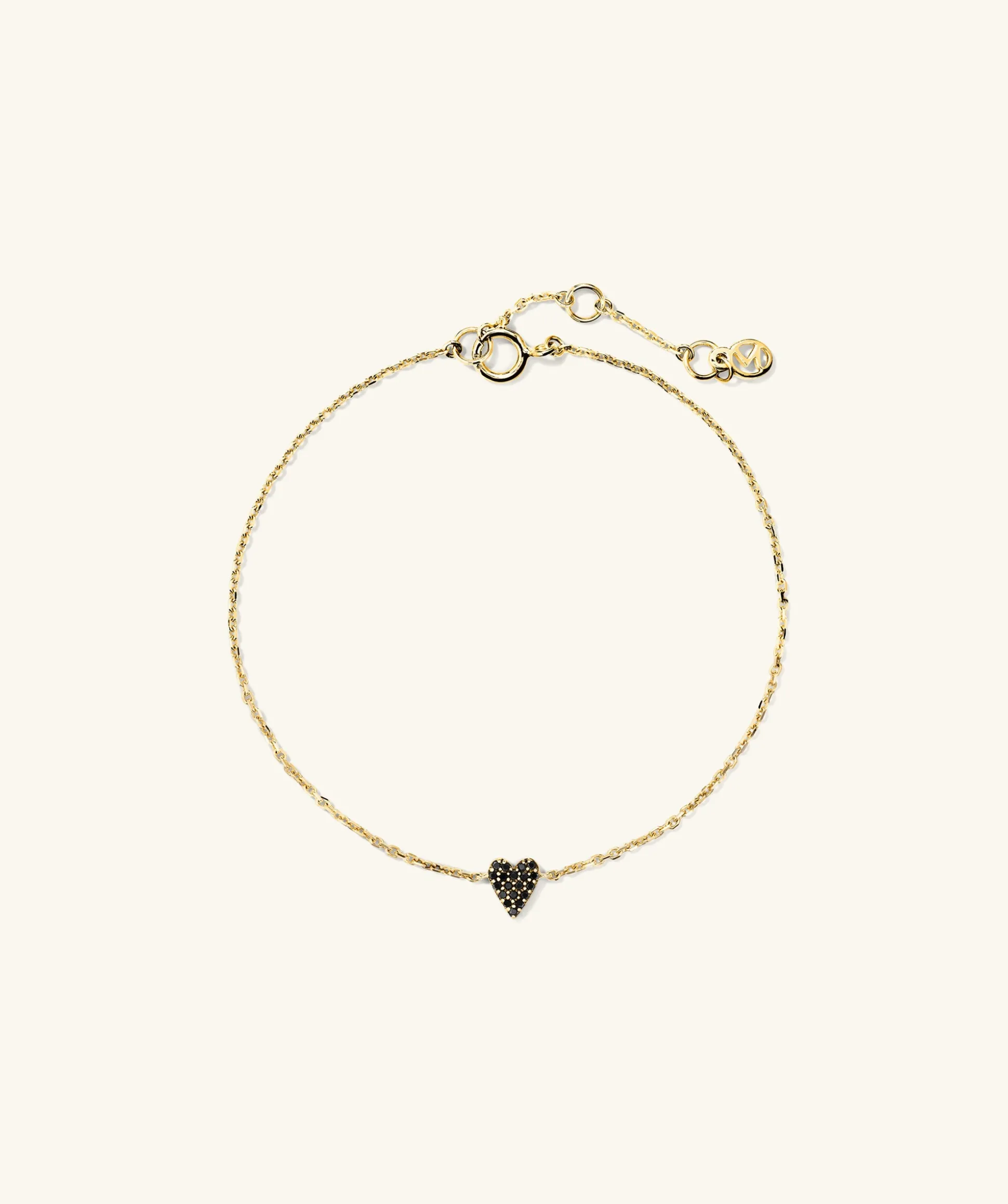 Mejuri Mini Heart Pavé Diamond Bracelet- Bracelets