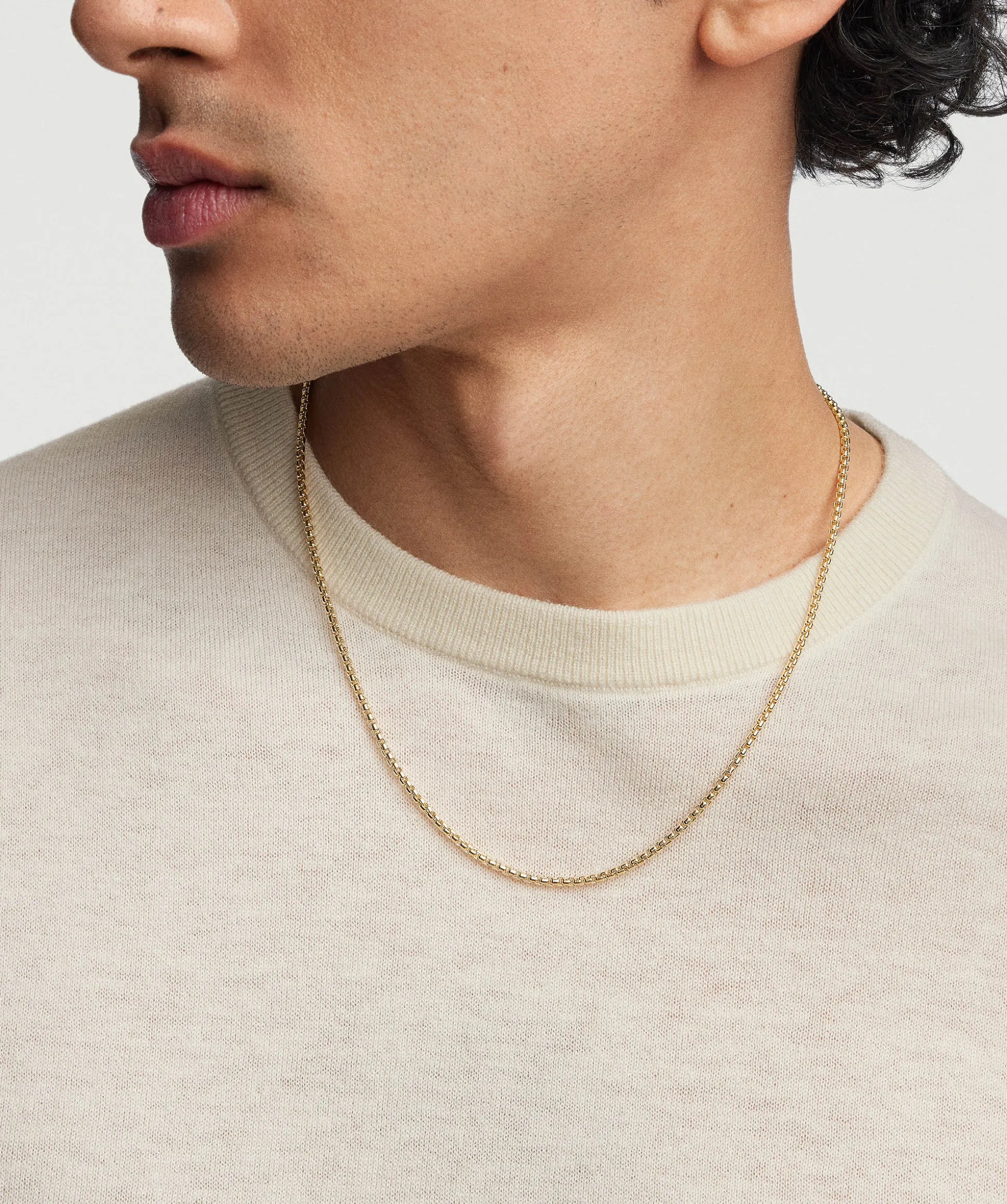 Mejuri 2.5mm Round Box Chain Necklace- Necklaces | Men's