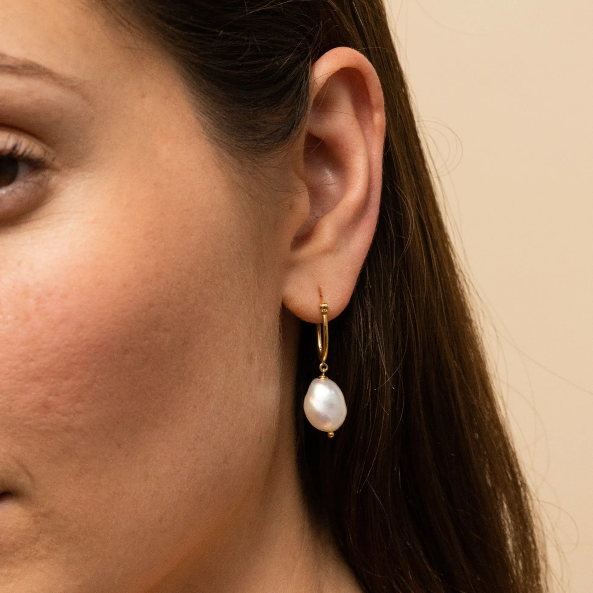 Mejuri Organic Pearl Hoops- Hoop Earrings | Earrings