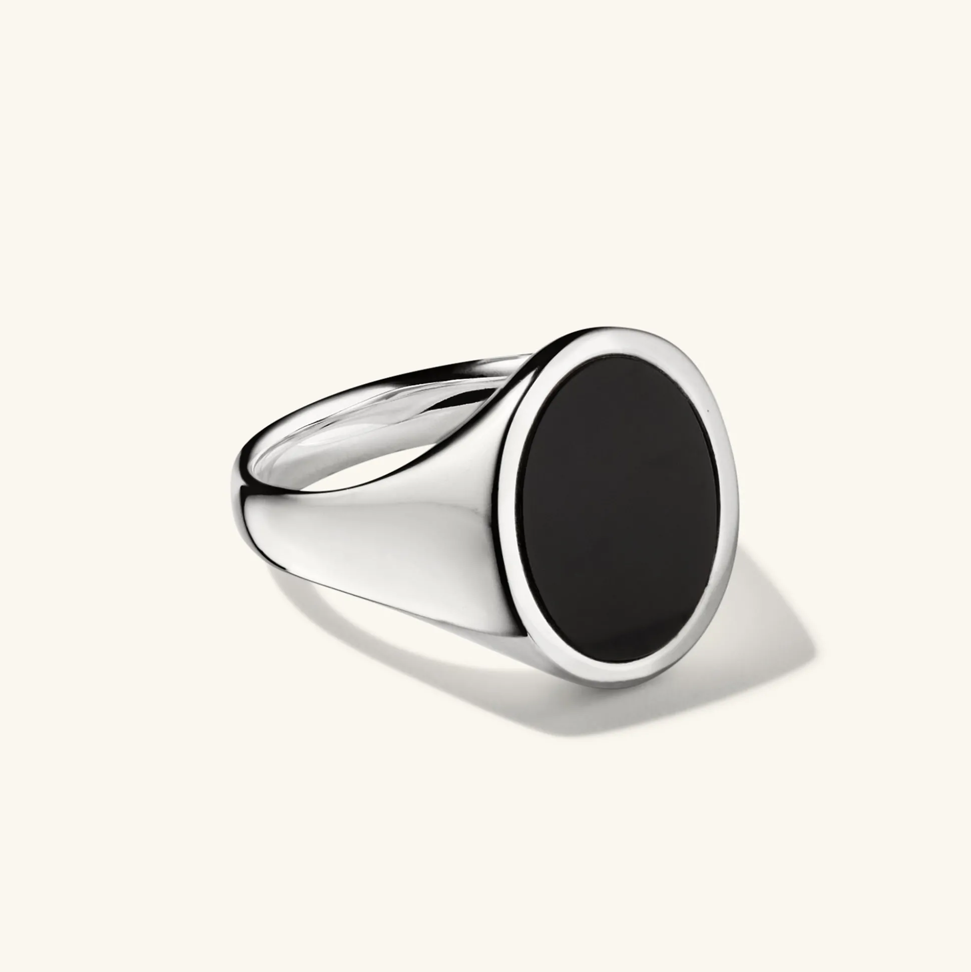 Mejuri Oval Gemstone Signet Ring- Rings | Men's