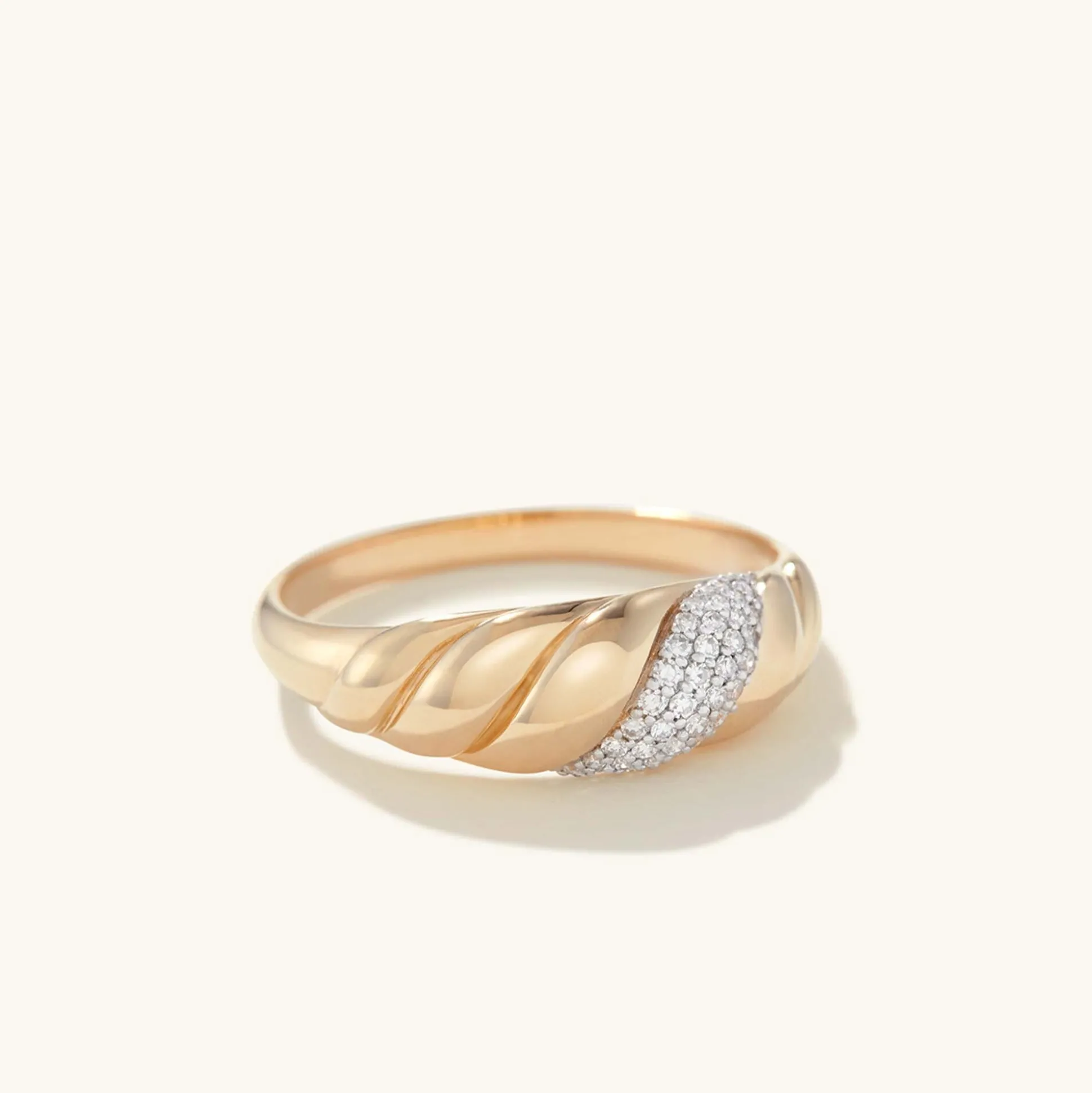 Mejuri Pavé Diamond Croissant Dôme Ring- Statement Rings | Rings