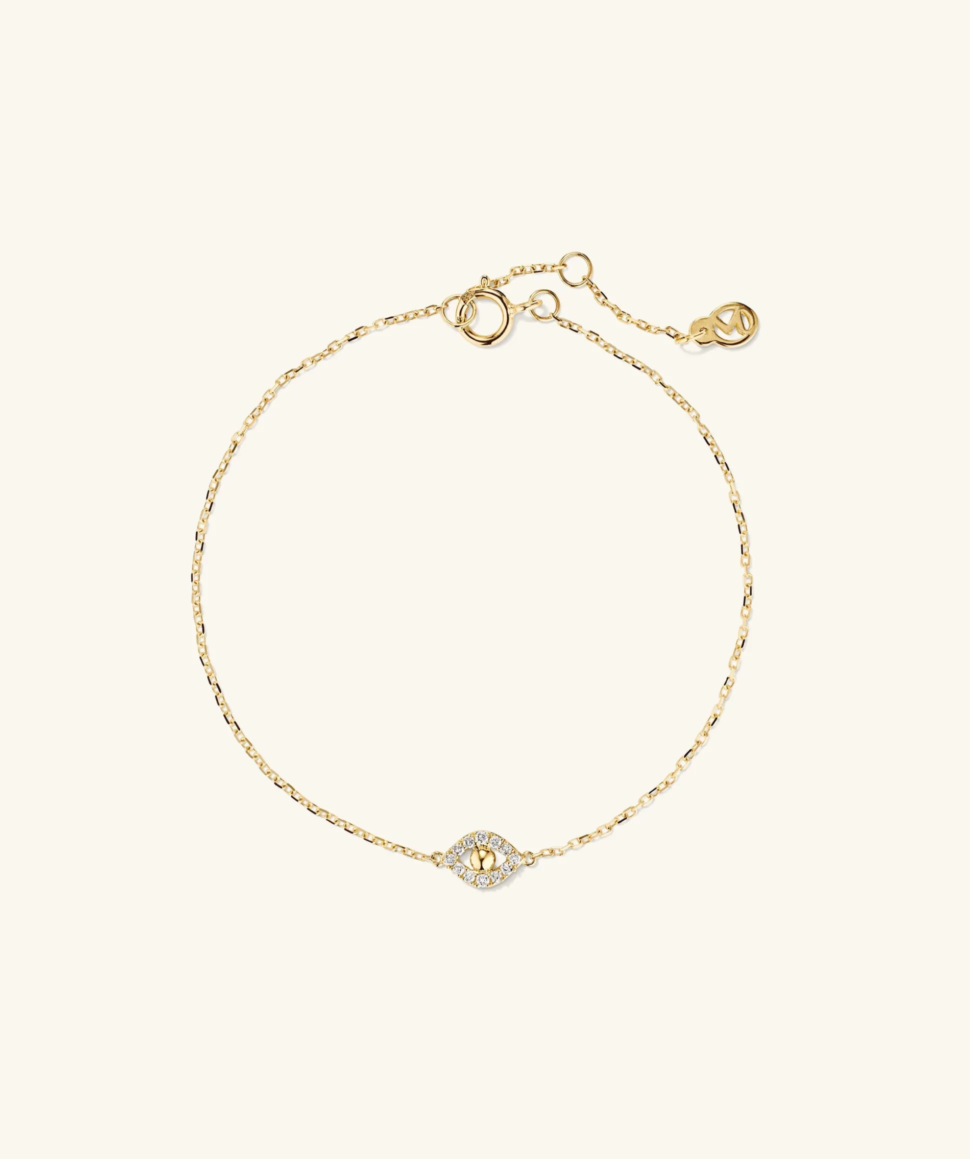 Mejuri Pavé Diamond Evil Eye Bracelet- Bracelets