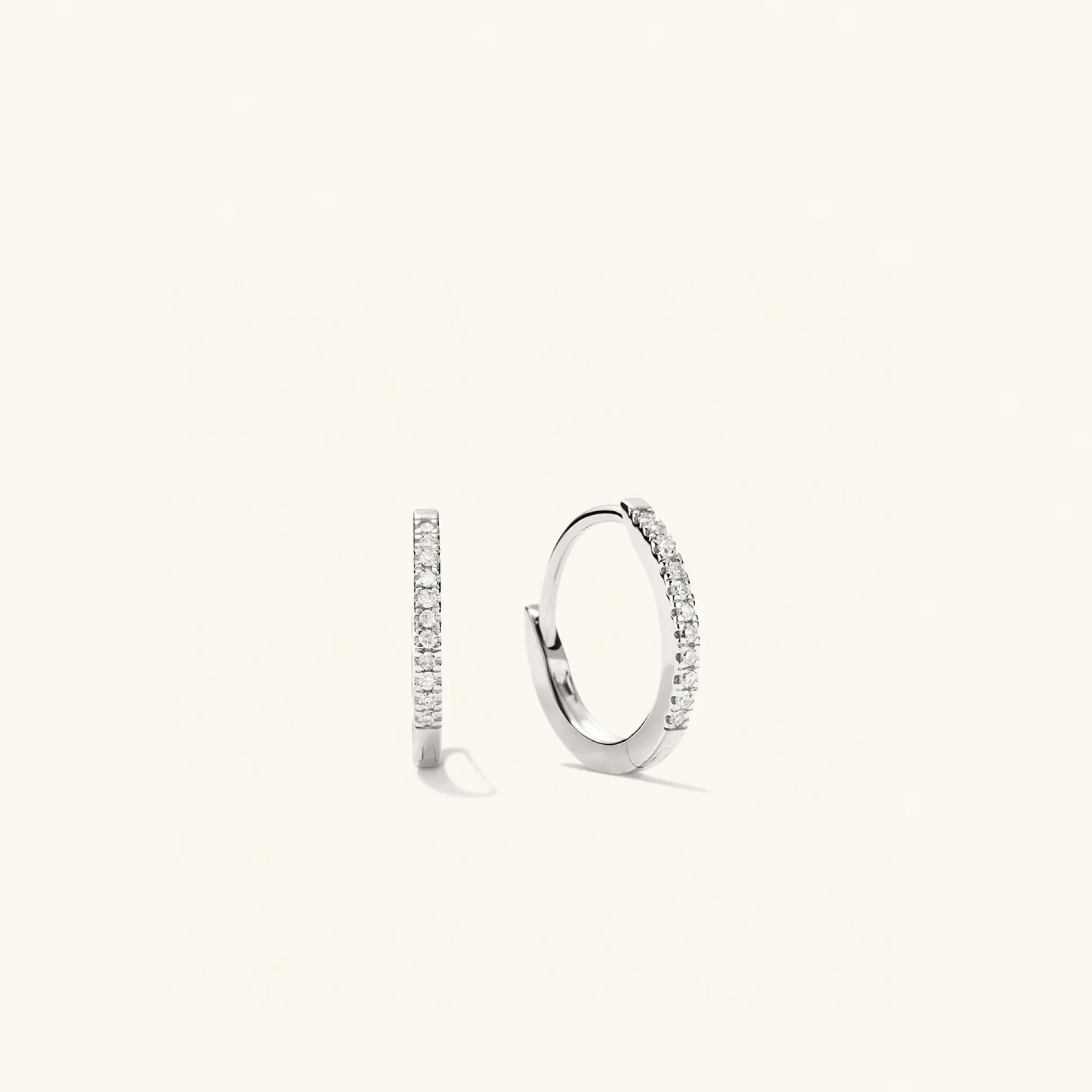 Mejuri Pavé Diamond Huggie Hoops- Hoop Earrings | Earrings