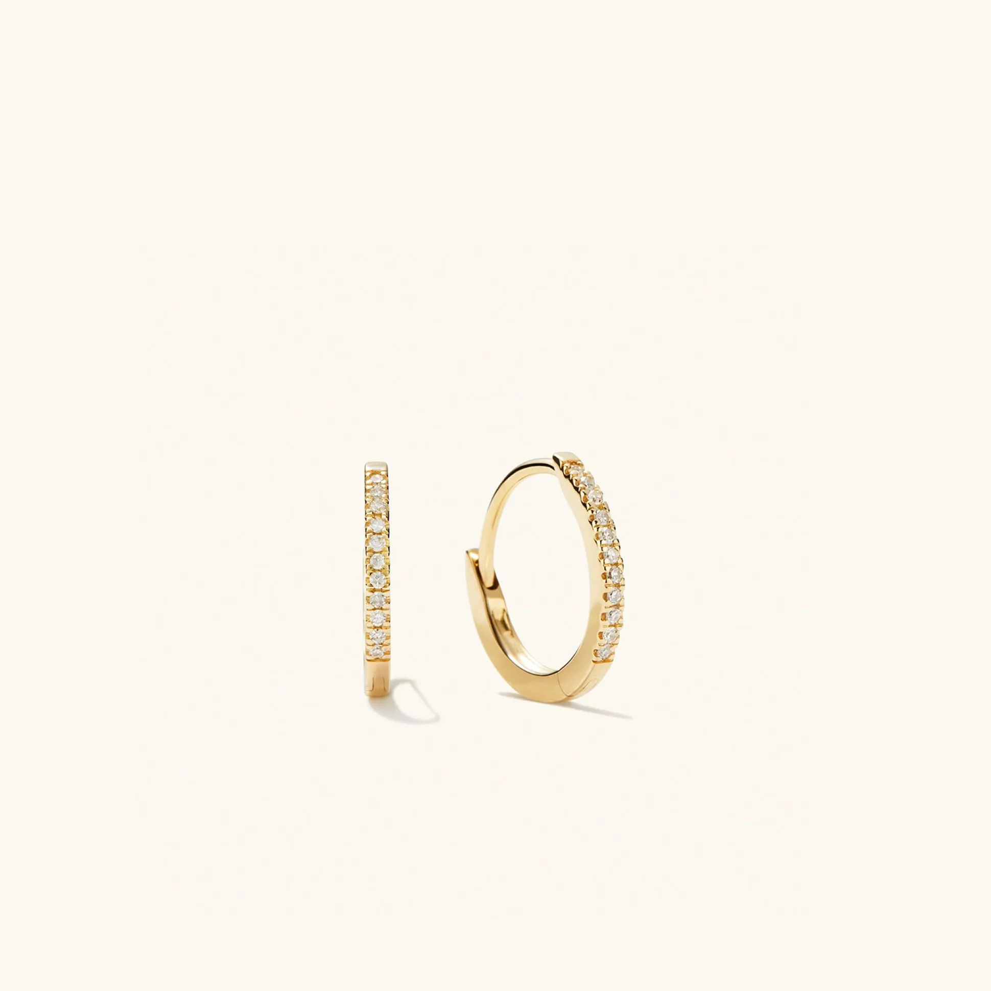 Mejuri Pavé Diamond Huggie Hoops- Hoop Earrings | Earrings