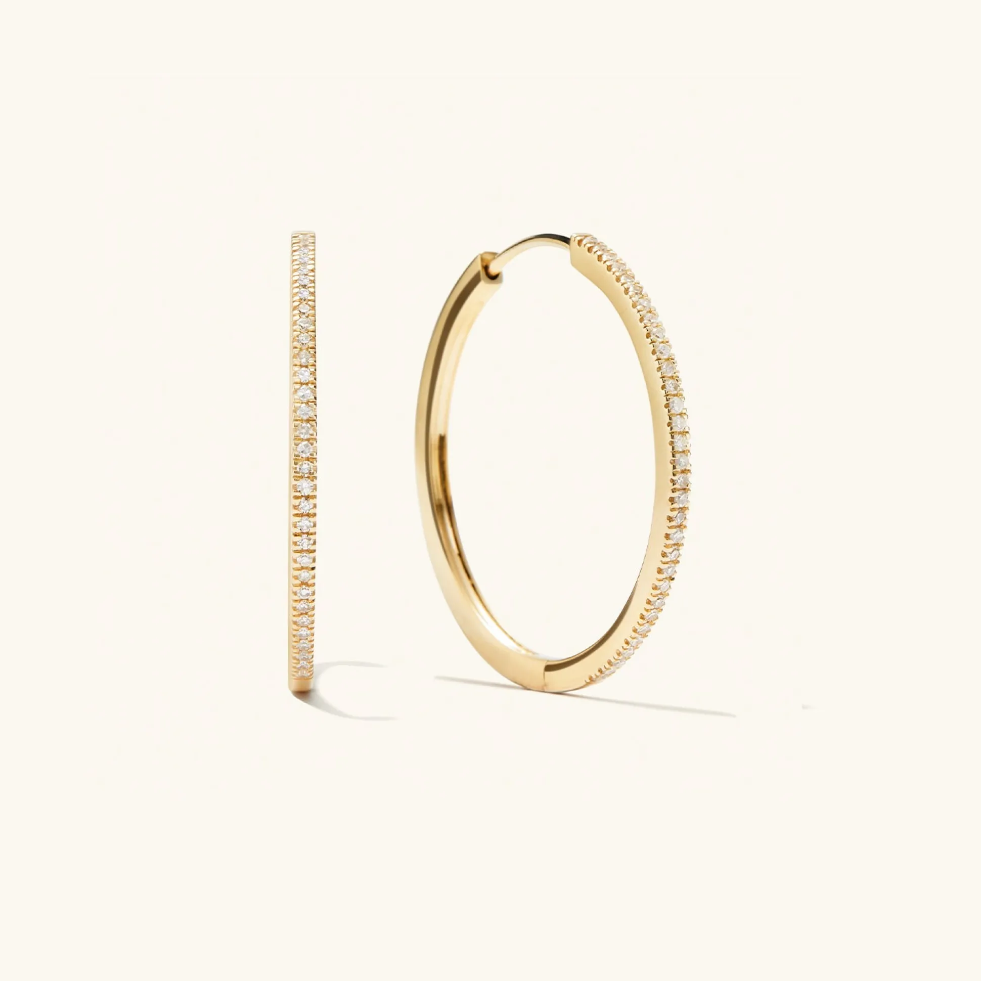 Mejuri Pavé Diamond Large Hoops- Hoop Earrings | Earrings