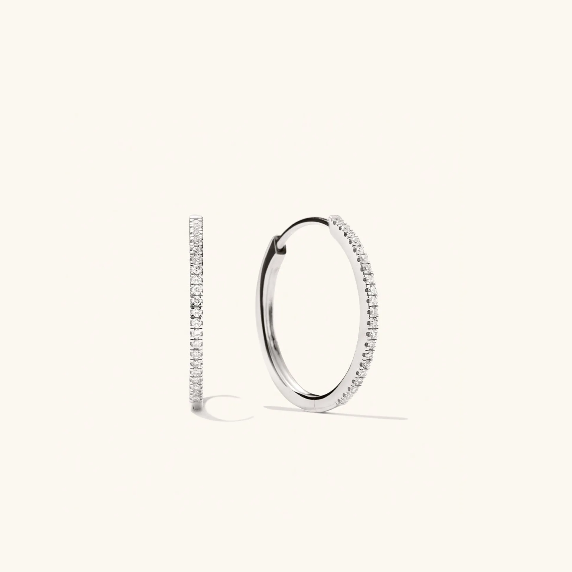 Mejuri Pavé Diamond Medium Hoops- Hoop Earrings | Earrings