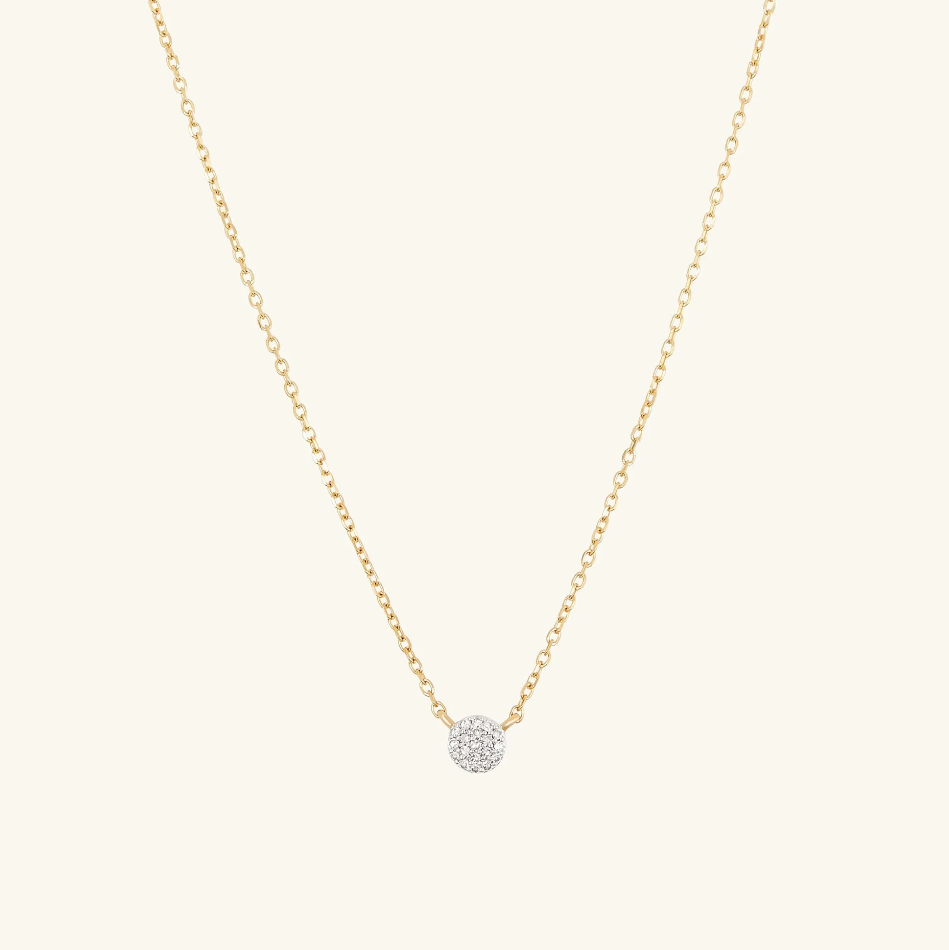 Mejuri Pavé Diamond Round Necklace- Necklaces