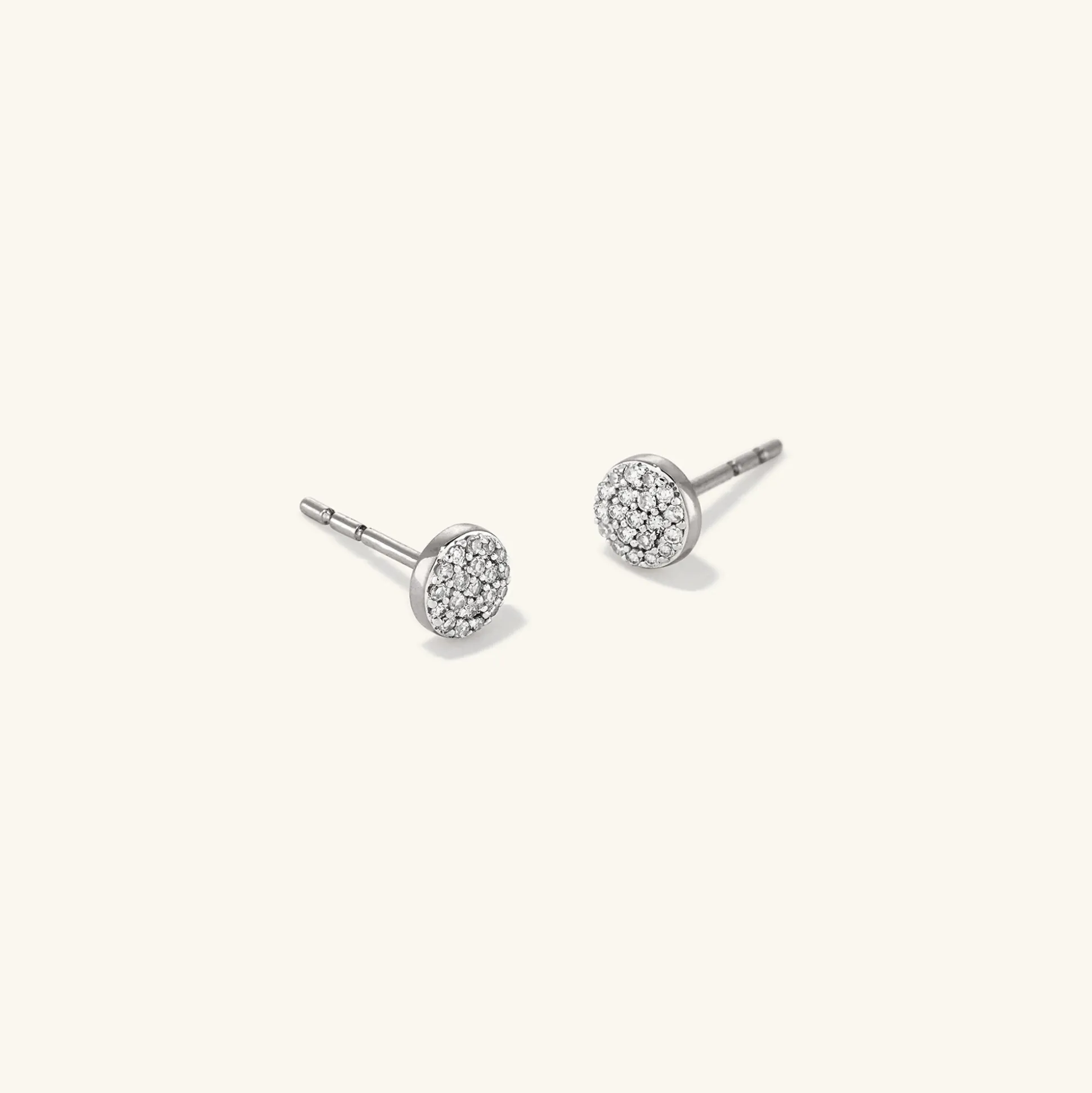 Mejuri Pavé Diamond Round Studs- Stud Earrings | Earrings