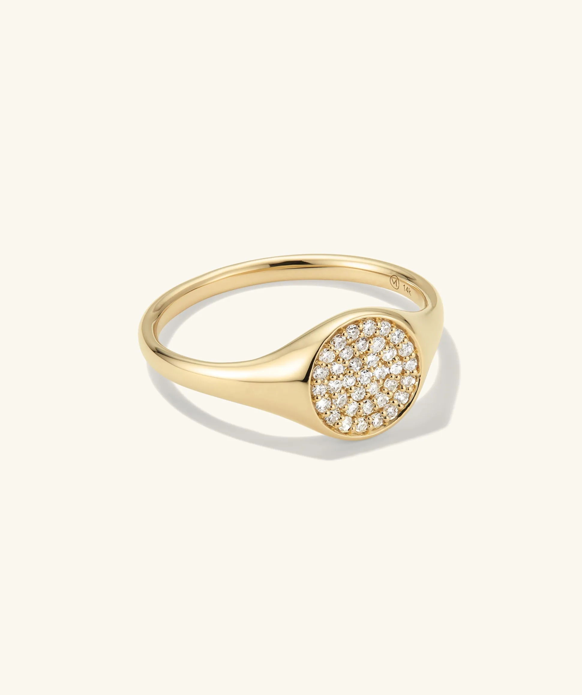 Mejuri Pavé Diamond Signet Pinky Ring- Signet Rings | Rings