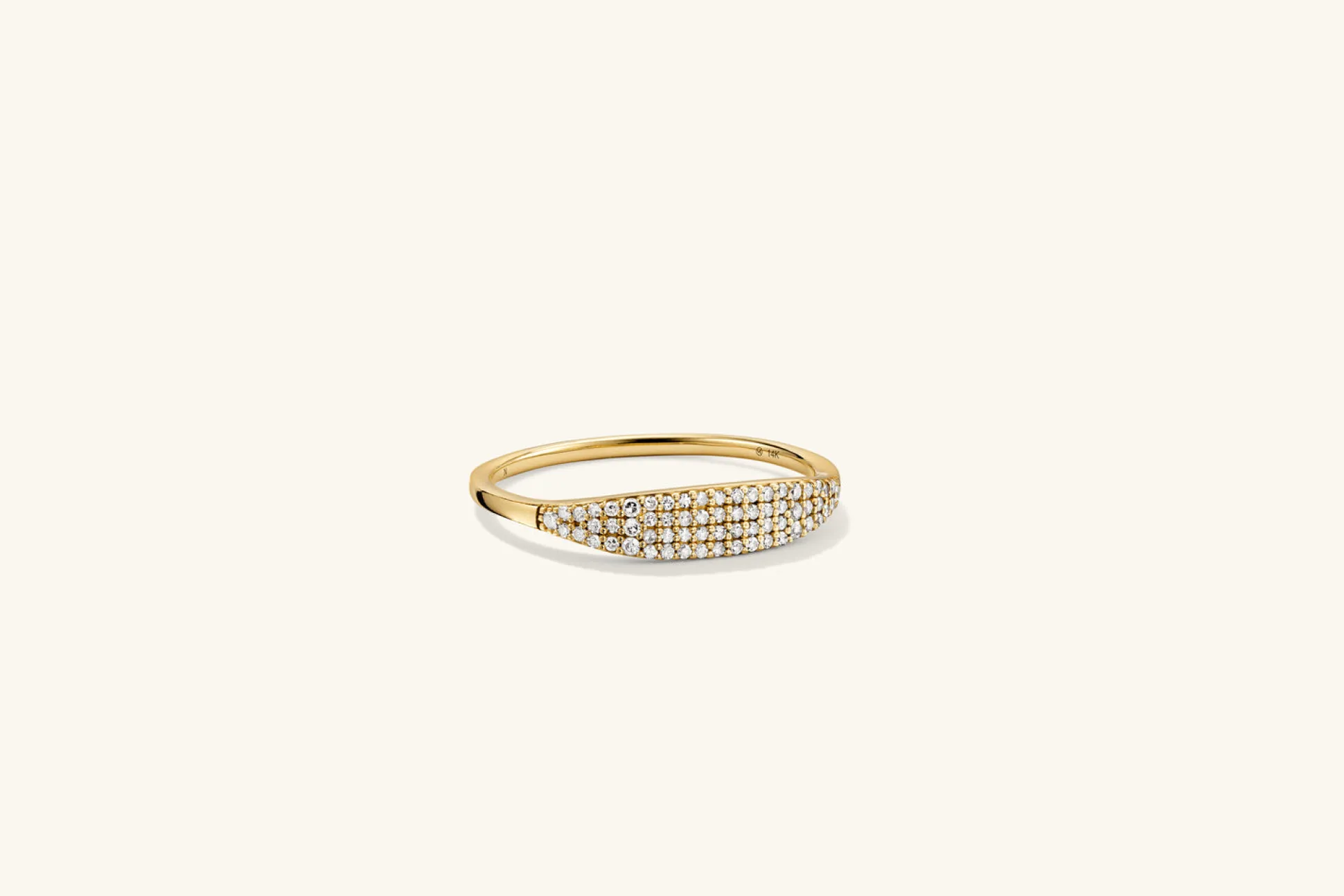 Mejuri Pavé Diamond Slim Signet- Signet Rings | Rings