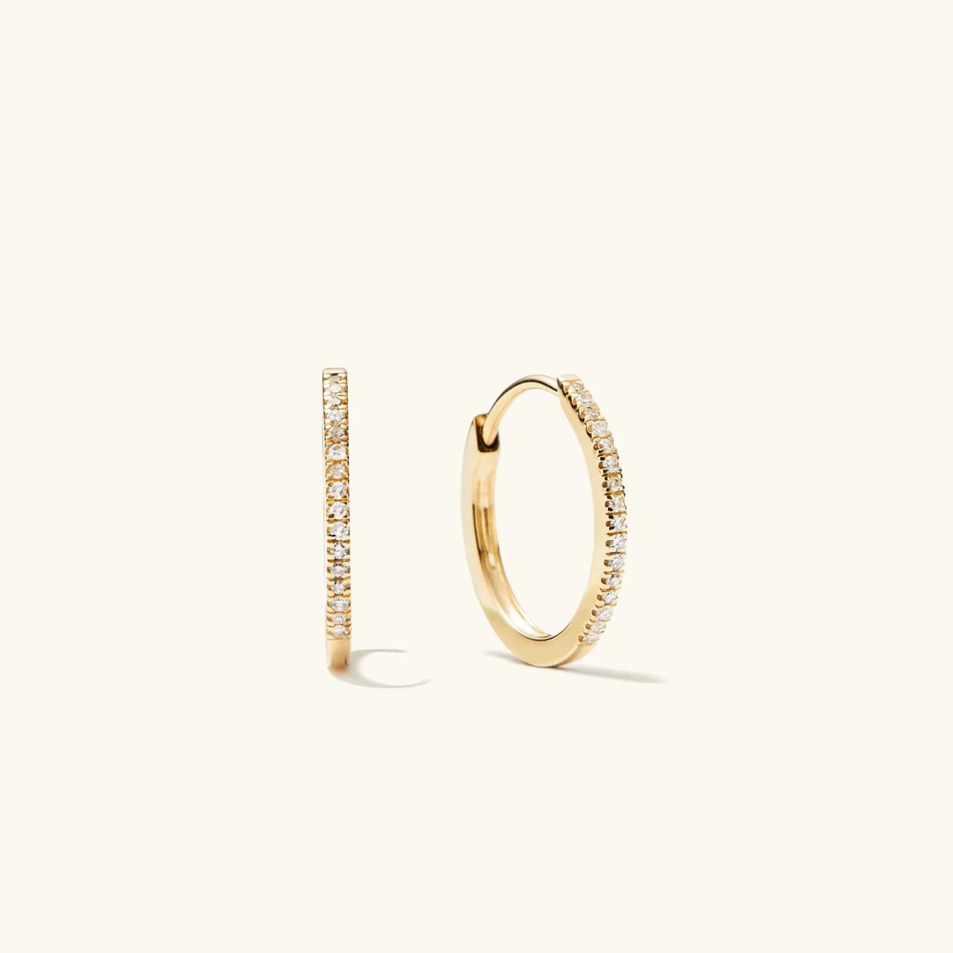 Mejuri Pavé Diamond Small Hoops- Hoop Earrings | Earrings