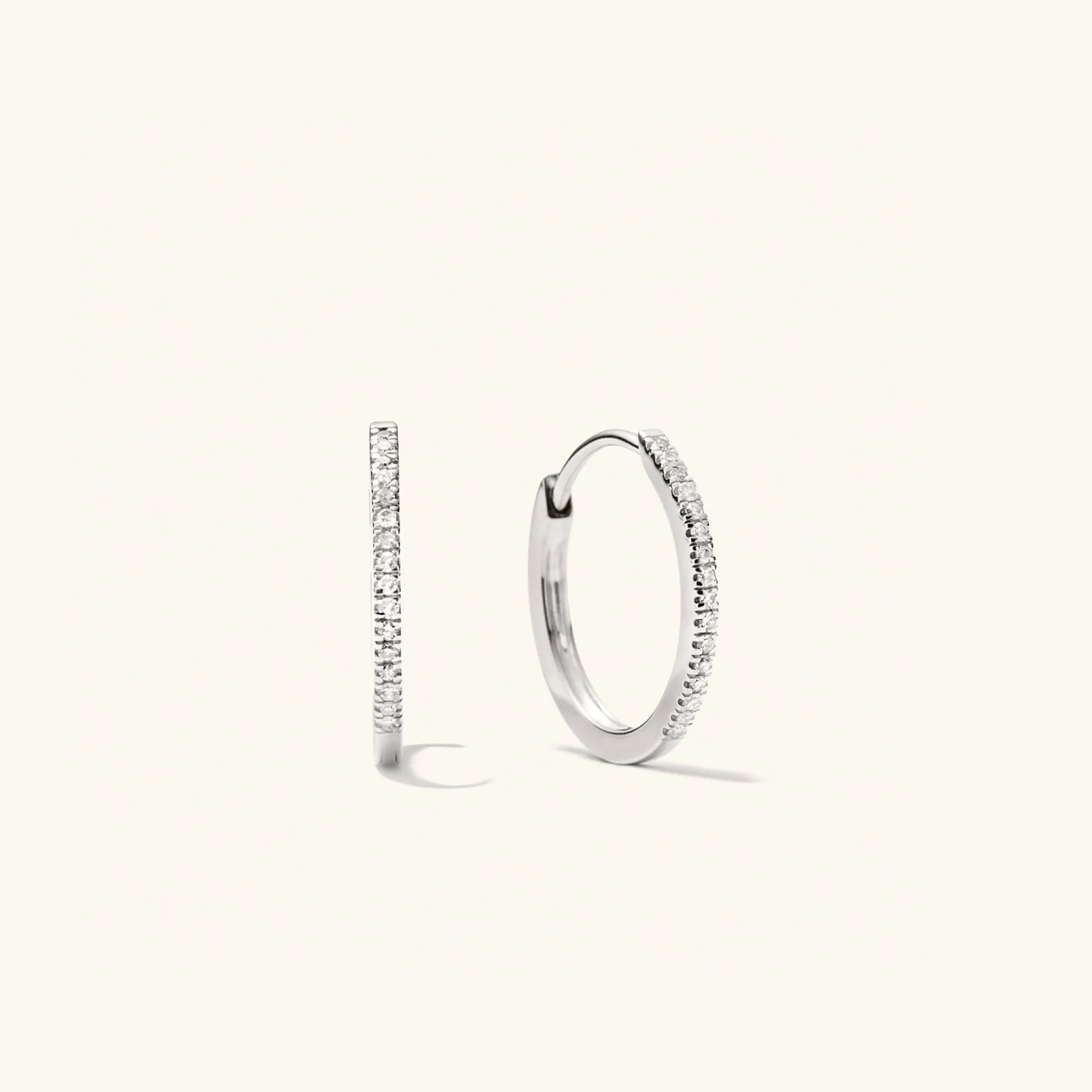 Mejuri Pavé Diamond Small Hoops- Hoop Earrings | Earrings