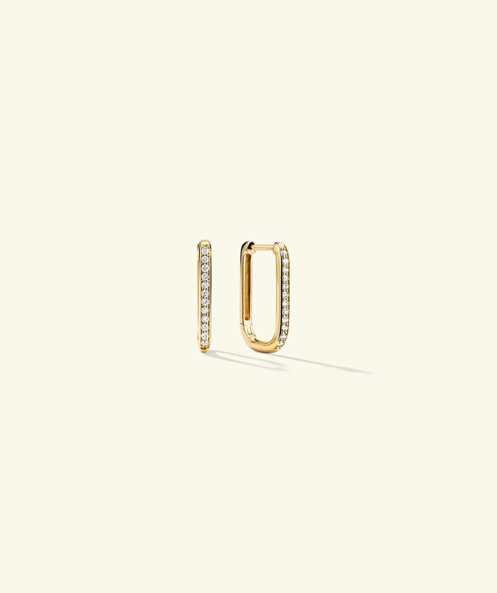 Mejuri Pavé Diamond Small U Hoops- Earrings | Hoop Earrings