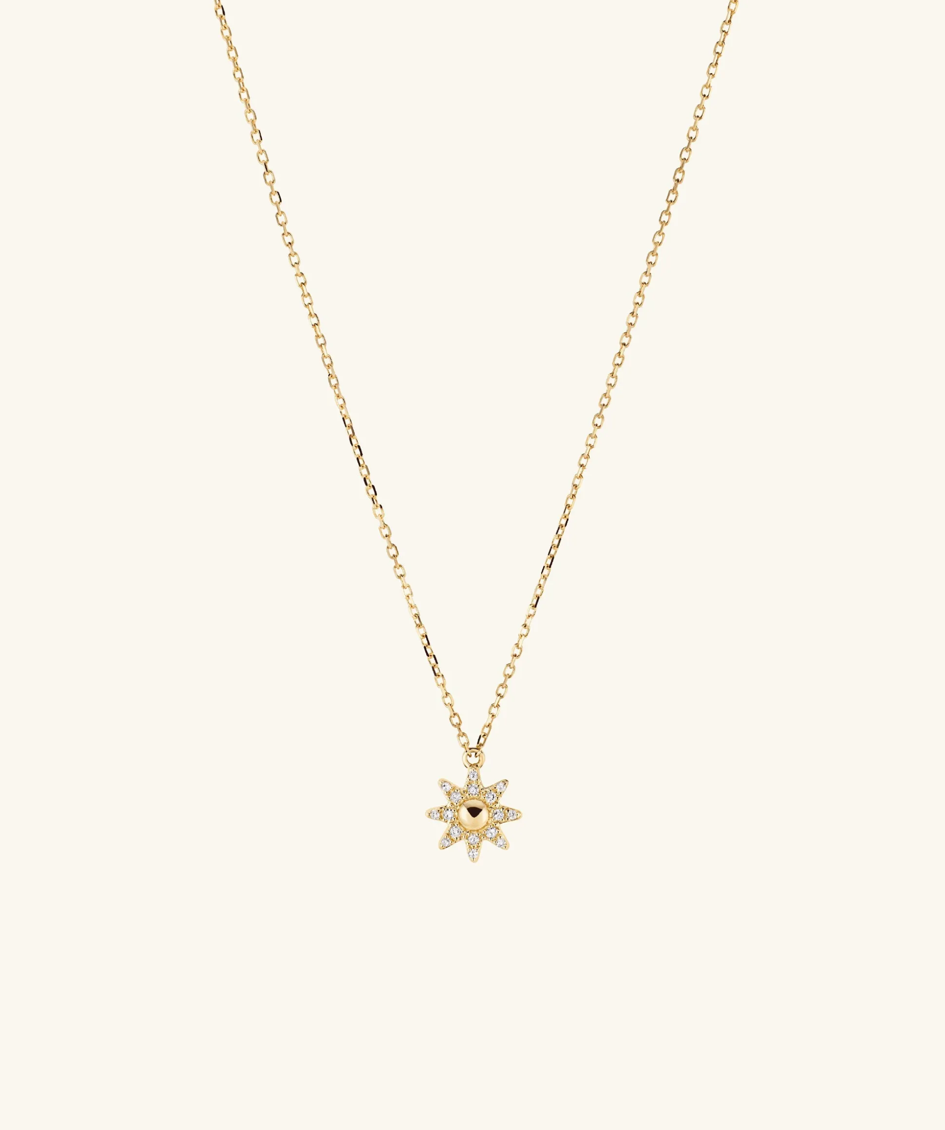 Mejuri Pavé Diamond Sunburst Necklace- Necklaces