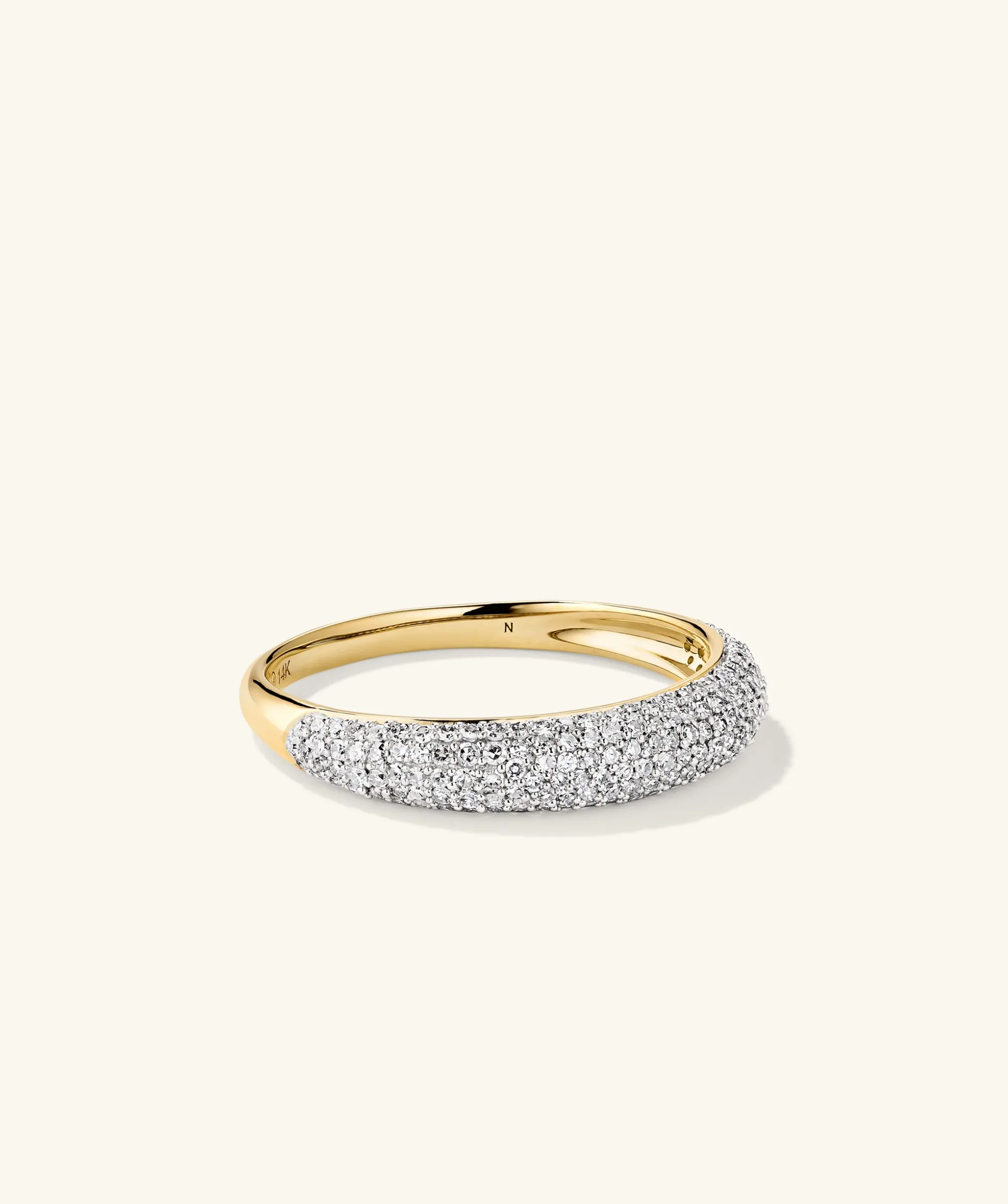 Mejuri Pavé Diamond Thin Dôme Ring- Statement Rings | Rings