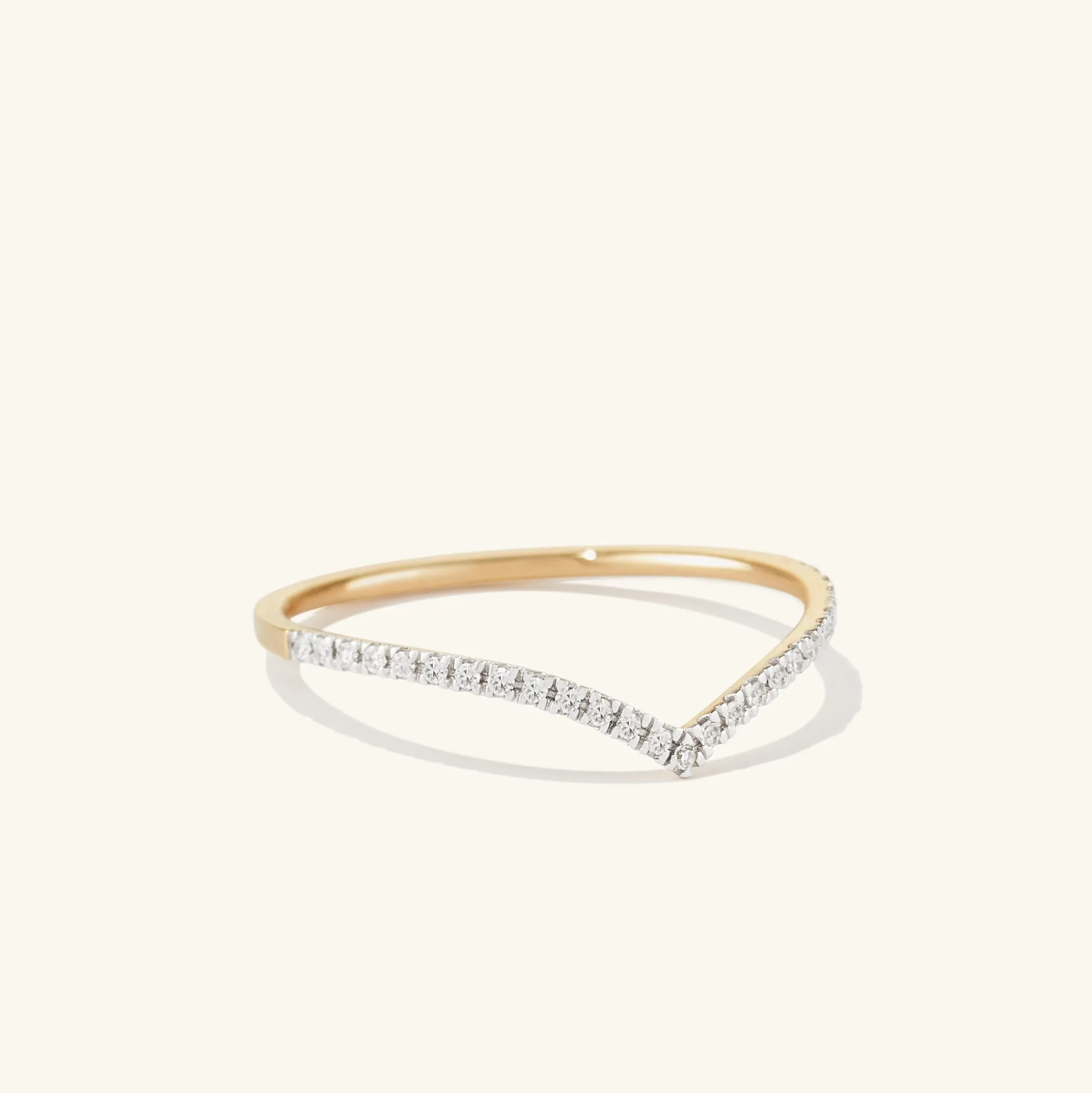 Mejuri Pavé Diamond Wishbone Ring- Stackable Rings | Rings