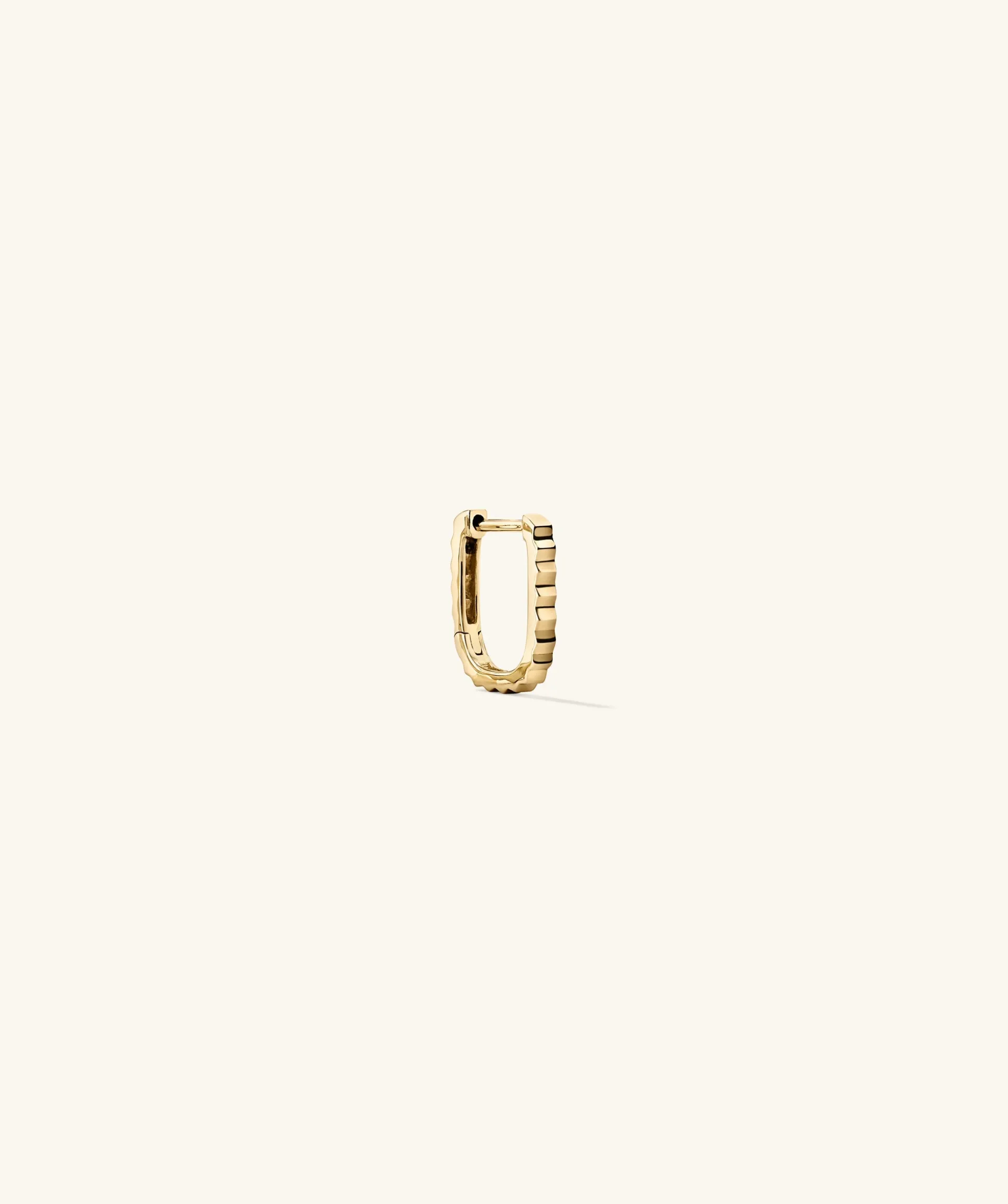 Mejuri Pleated Huggie U Hoop- Single Earrings | Hoop Earrings