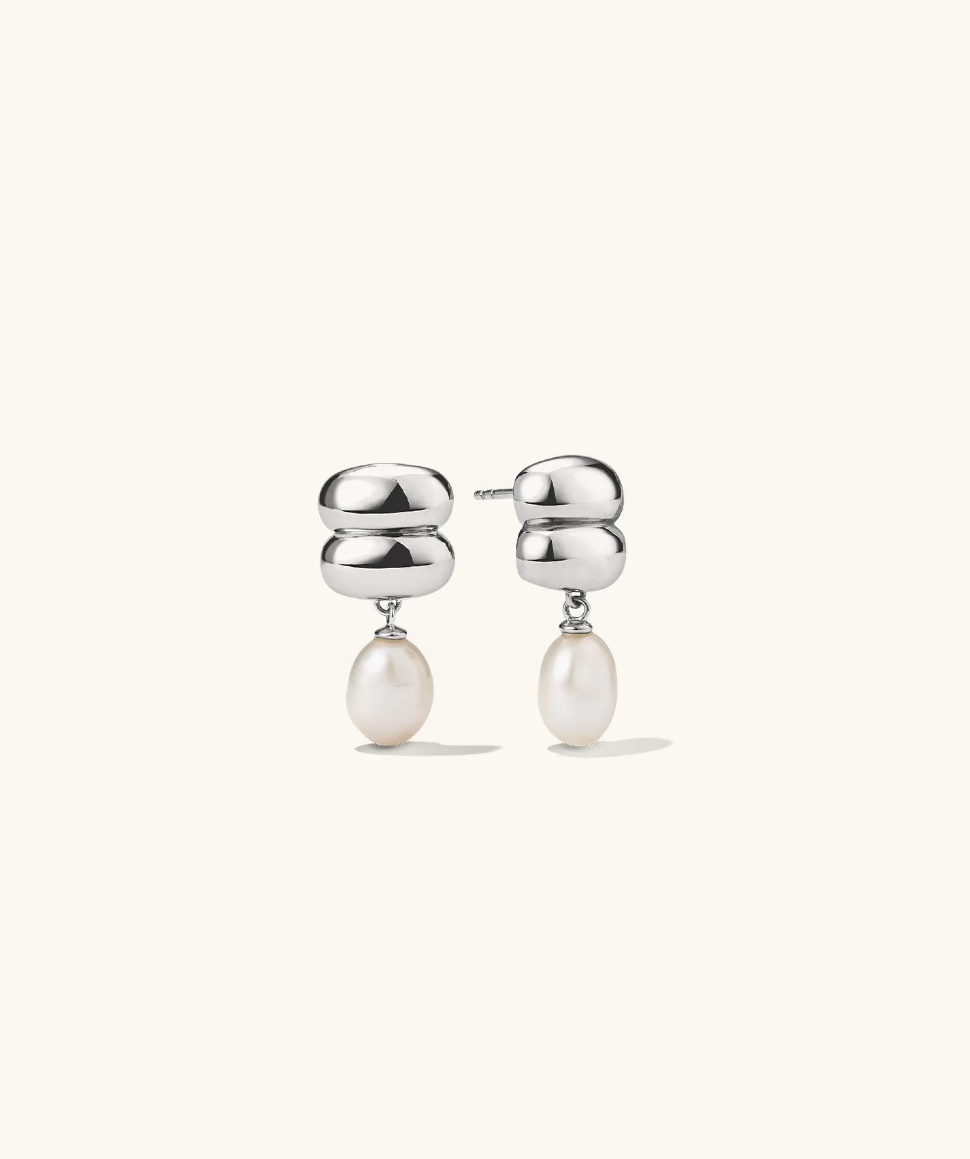 Mejuri Puffy Charlotte Pearl Drop Earring- Drop Earrings | Earrings